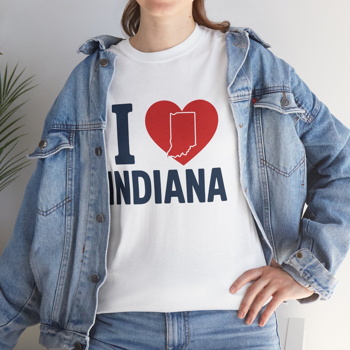 I Heart Indiana T-Shirt — State Pride Tee with Heart & Indiana Outline