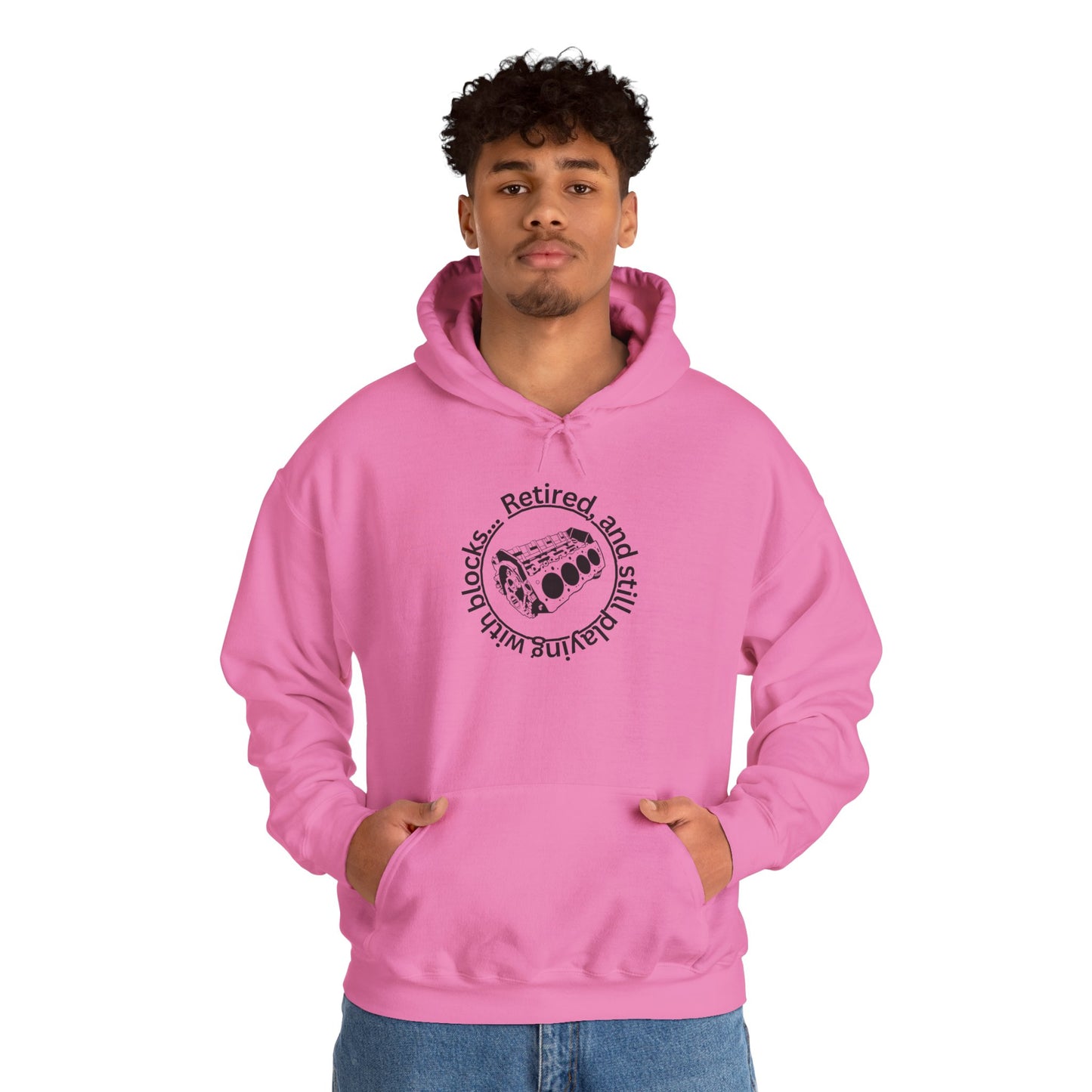 Adult Retired and Still Playing with Blocks Hoodie