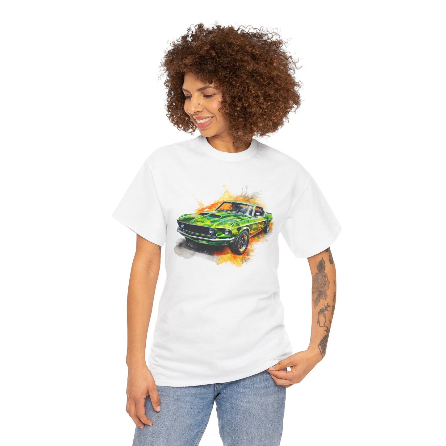 Classic Green Mustang Car T‑Shirt — Vintage Mustang Art Tee