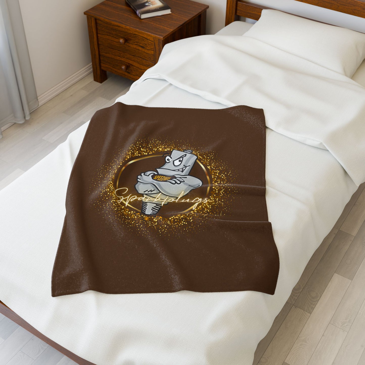 Velveteen Plush Bleacher Blanket - Speedway Sparkplugs Football