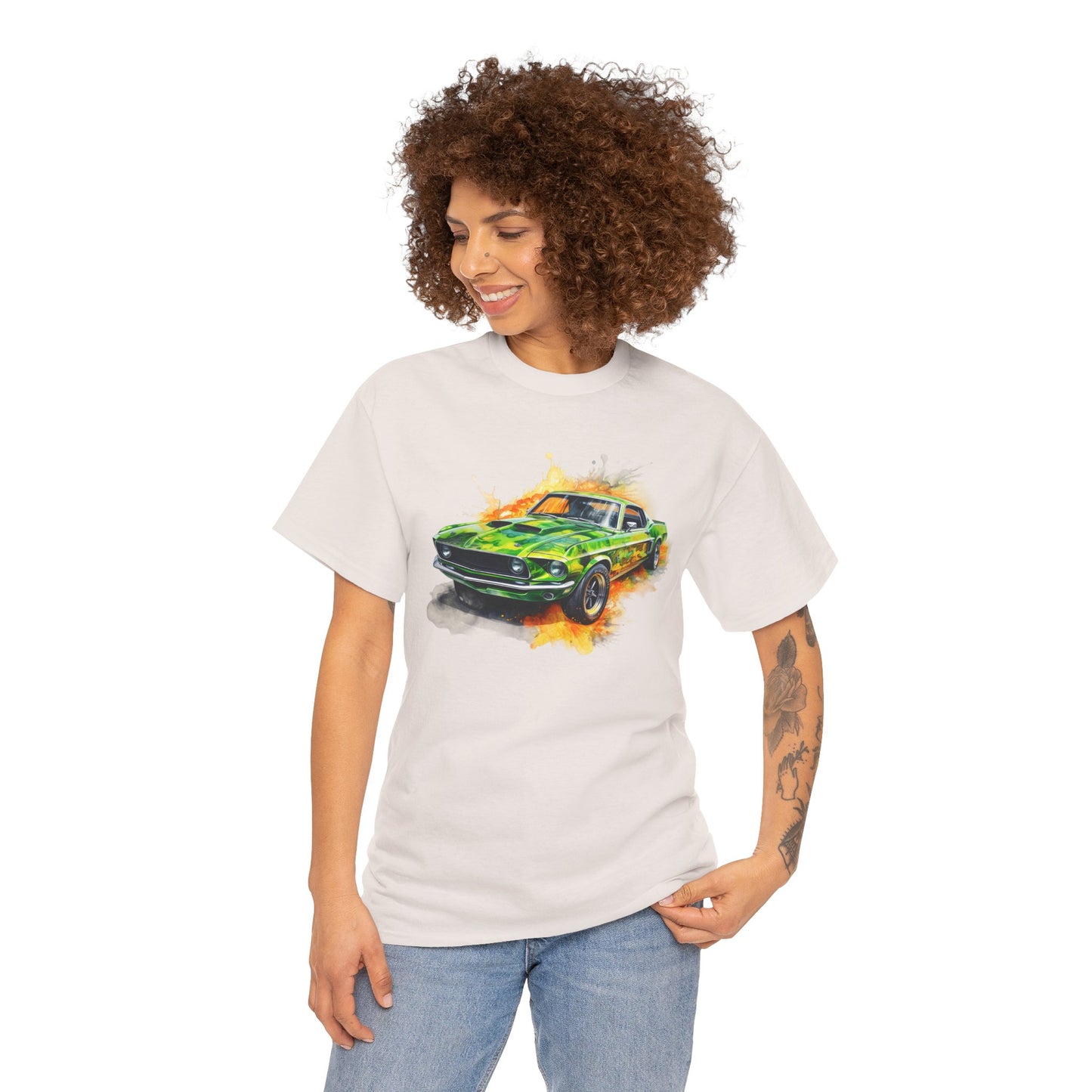 Classic Green Mustang Car T‑Shirt — Vintage Mustang Art Tee