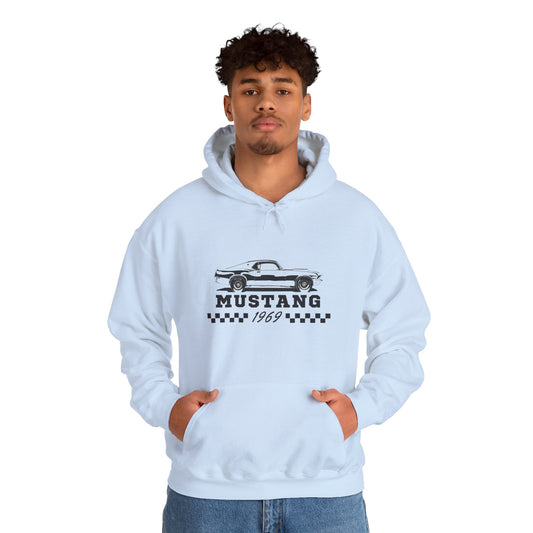 Adult Mustang 1969 Sweatshirt — Vintage Muscle Car Graphic Shirt