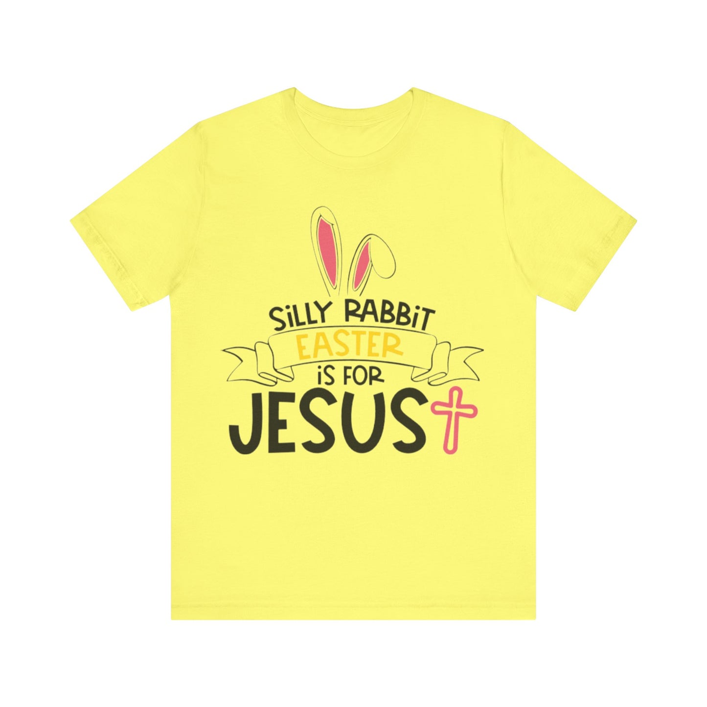 Adult Short Sleeve Tee - Jesus, Easter Rabbit