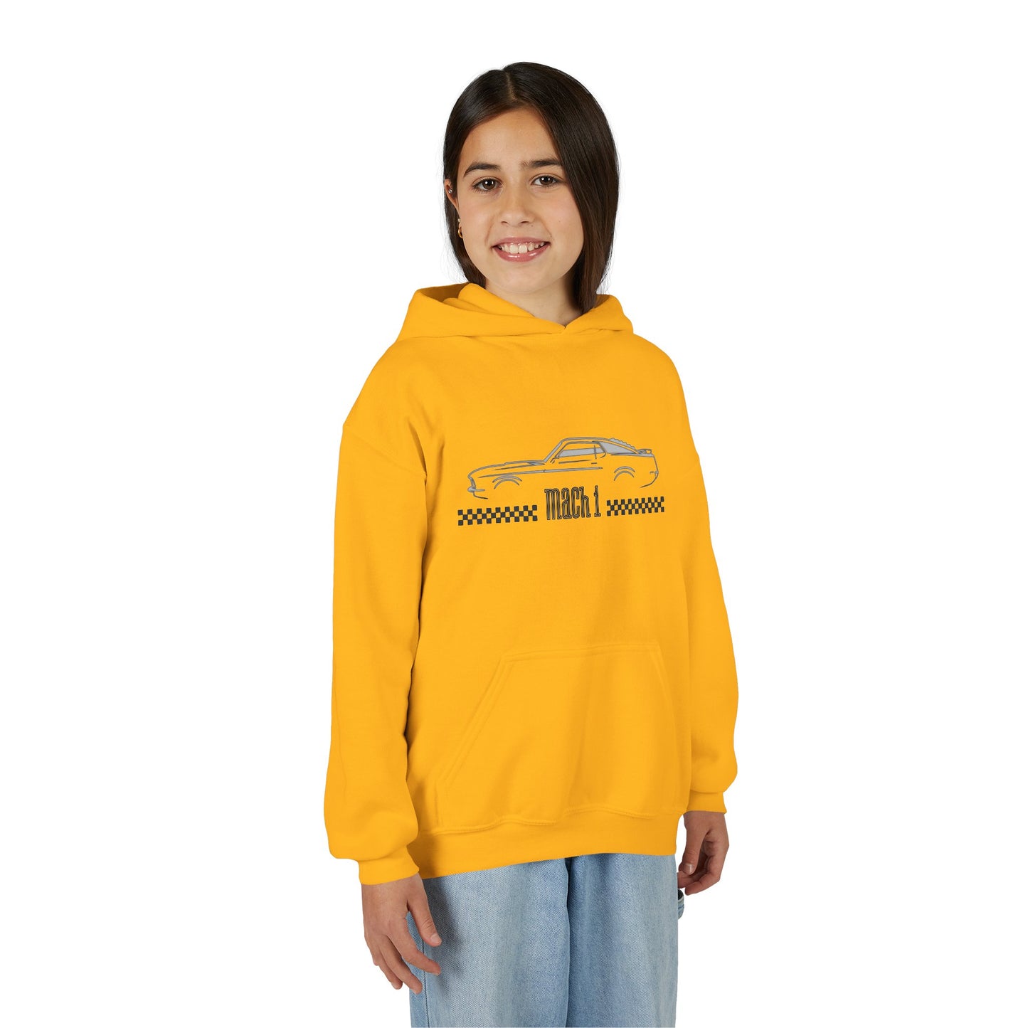 Youth Mustang Mach 1 Hoodie – Classic Vintage Car Pullover
