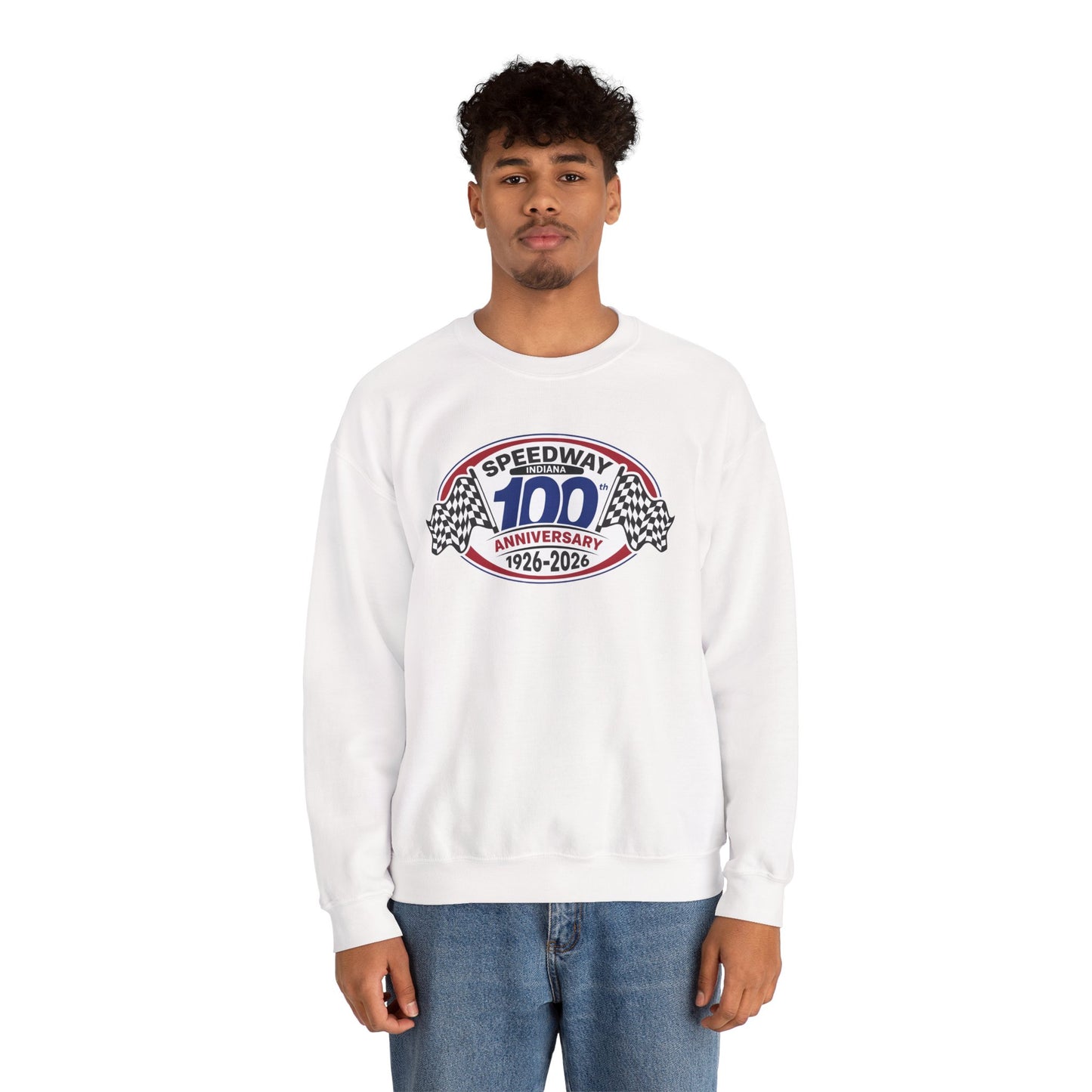 Adult Official Logo Centennial Crewneck Sweatshirt — Speedway '1926–2026'