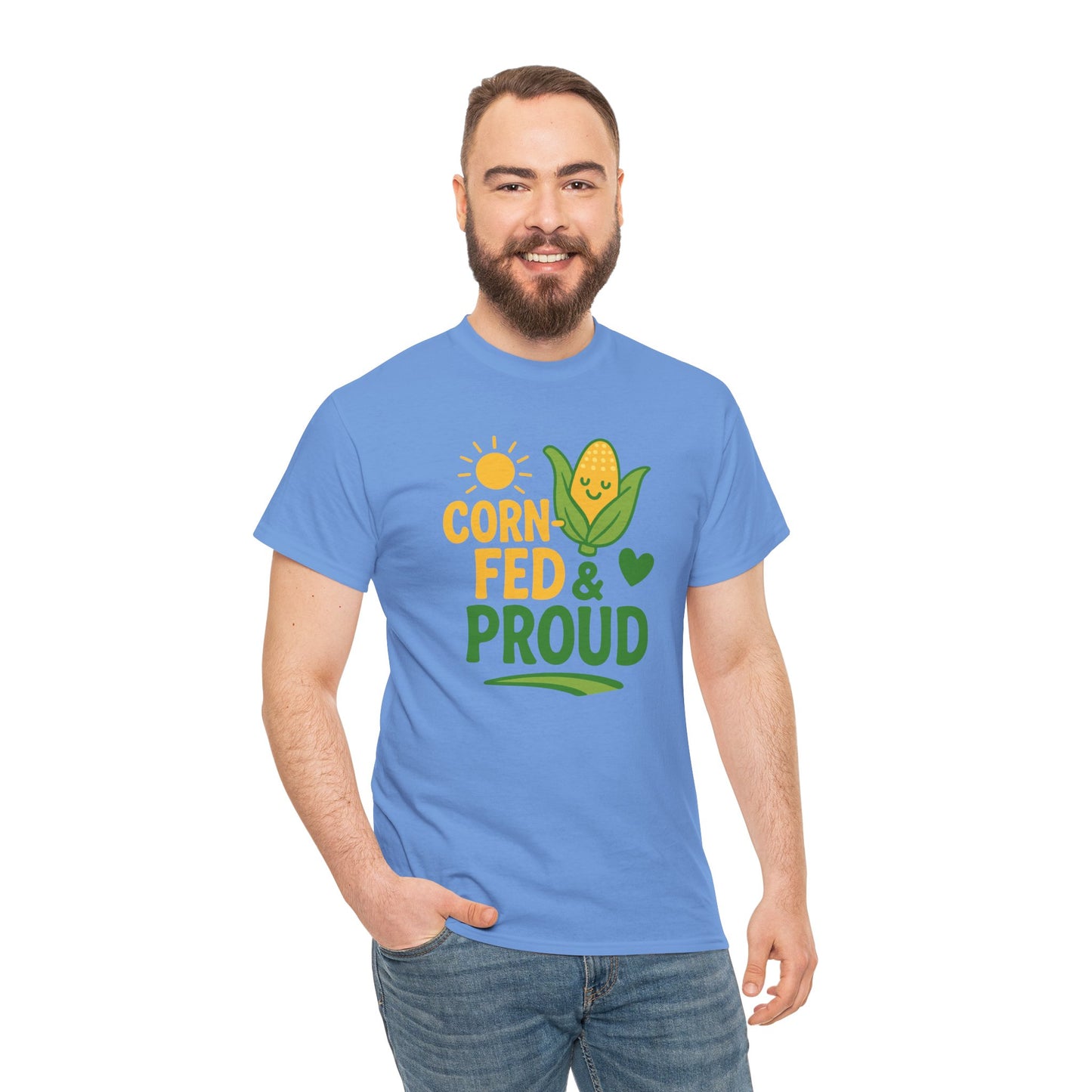 Corny Fed & Proud T-Shirt — Cute Corn Pride Graphic Tee for Farmers & Gardeners