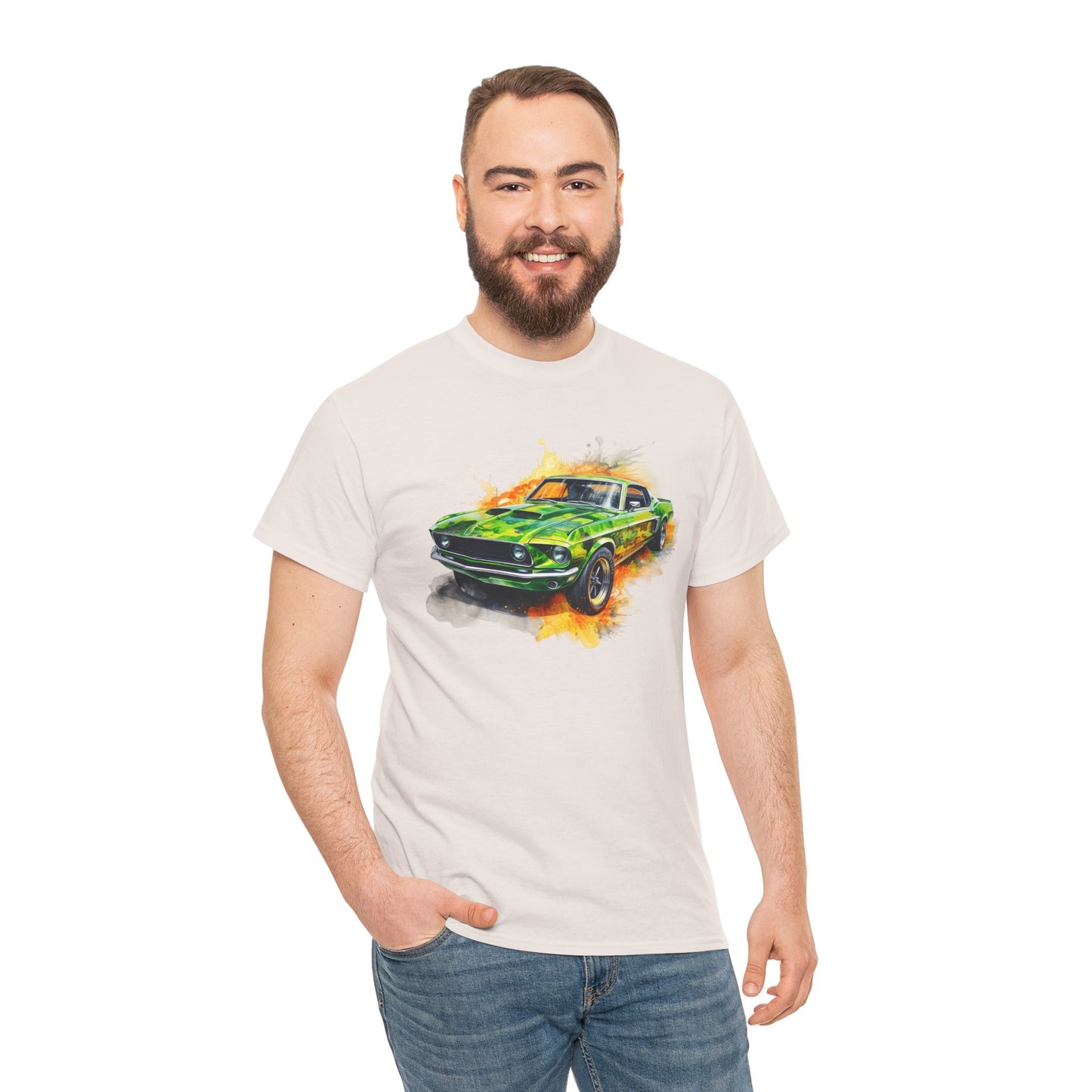 Classic Green Mustang Car T‑Shirt — Vintage Mustang Art Tee