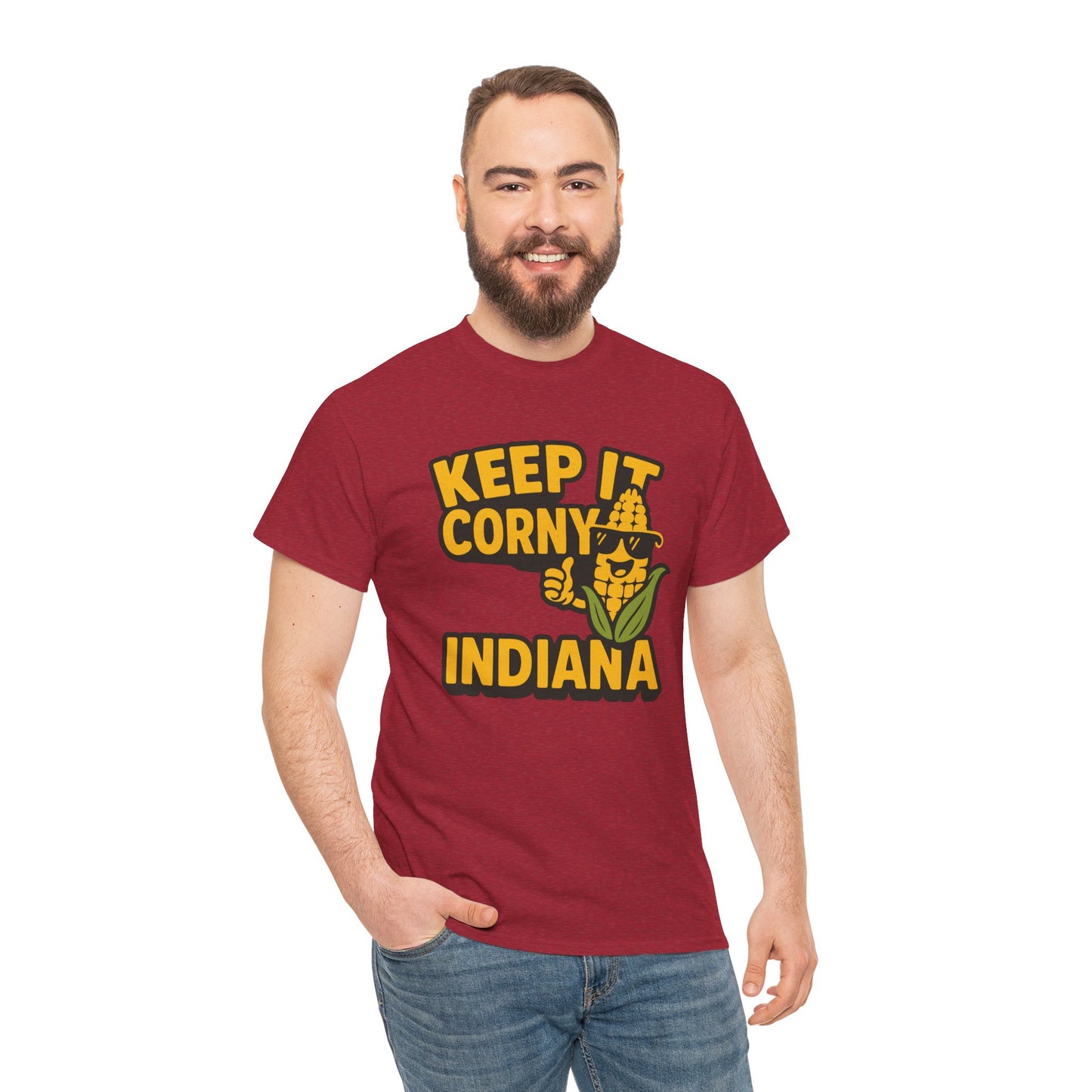Keep It Corny Indiana T-Shirt — Funny Corn Mascot Tee