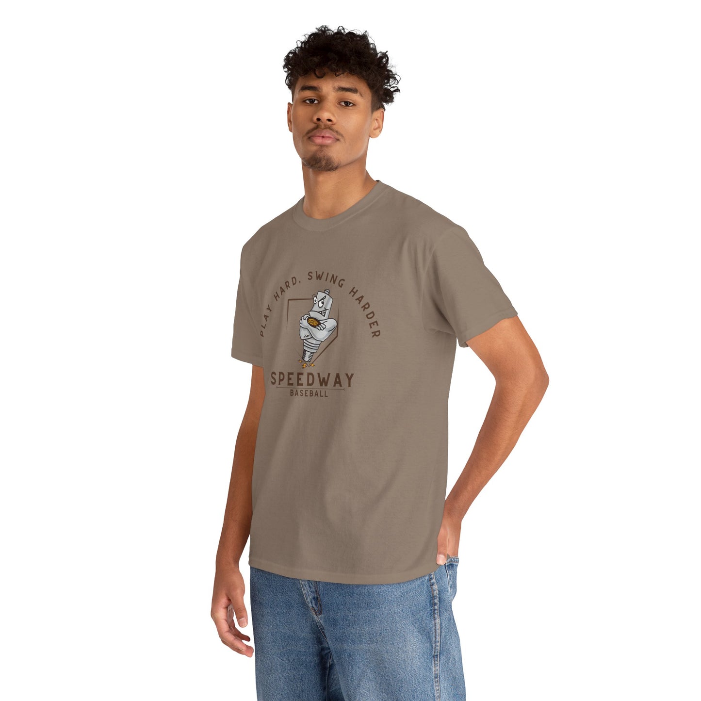 Speedway Baseball T-Shirt — "Play Hard, Swing Harder"
