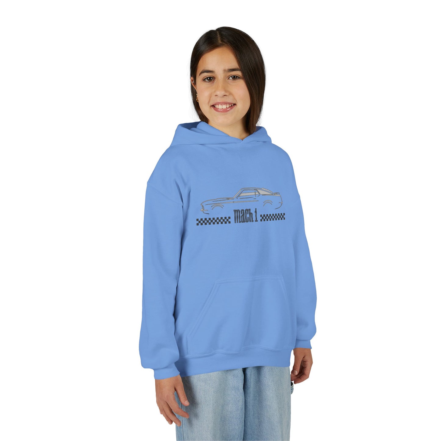 Youth Mustang Mach 1 Hoodie – Classic Vintage Car Pullover