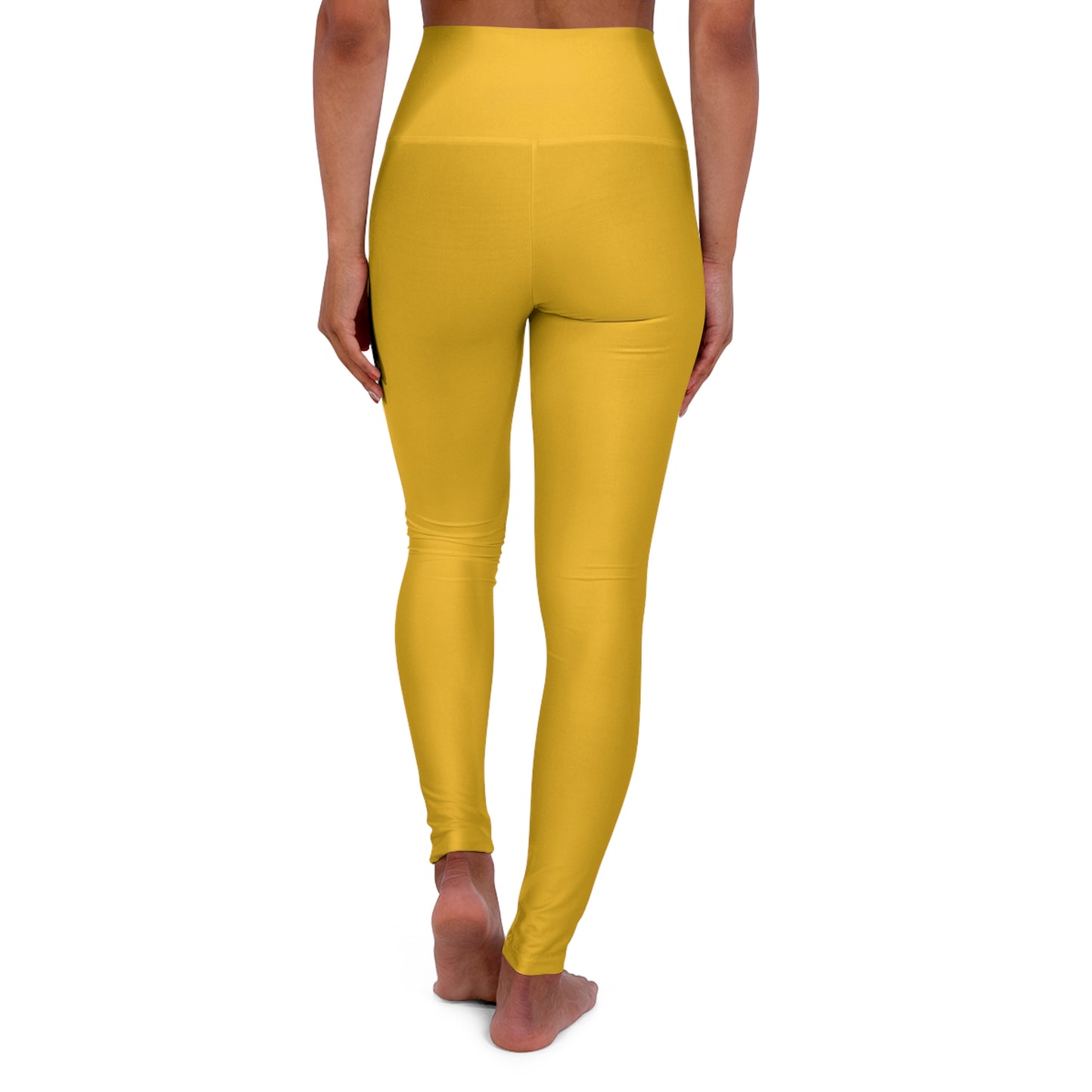 Adult High Waisted Yoga Leggings - Vintage Speedway Volleyball Logo