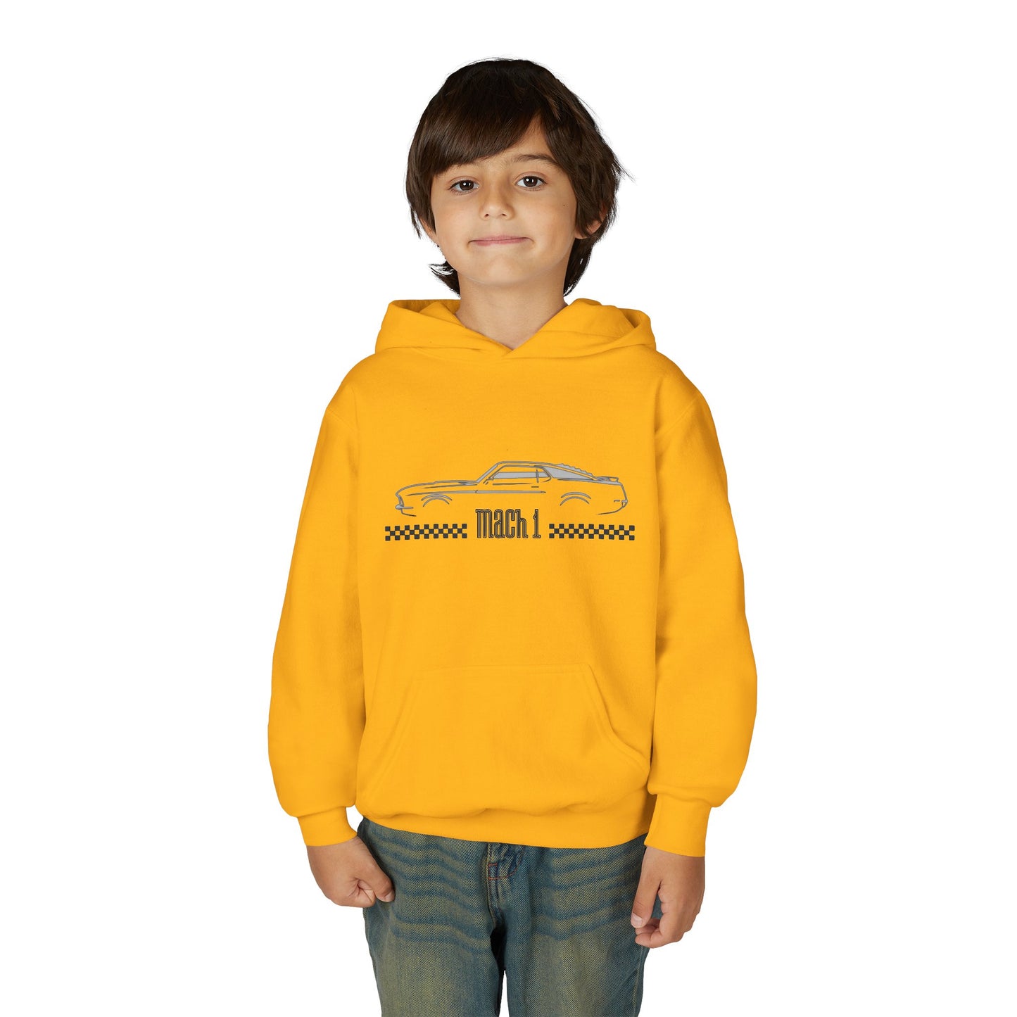 Youth Mustang Mach 1 Hoodie – Classic Vintage Car Pullover