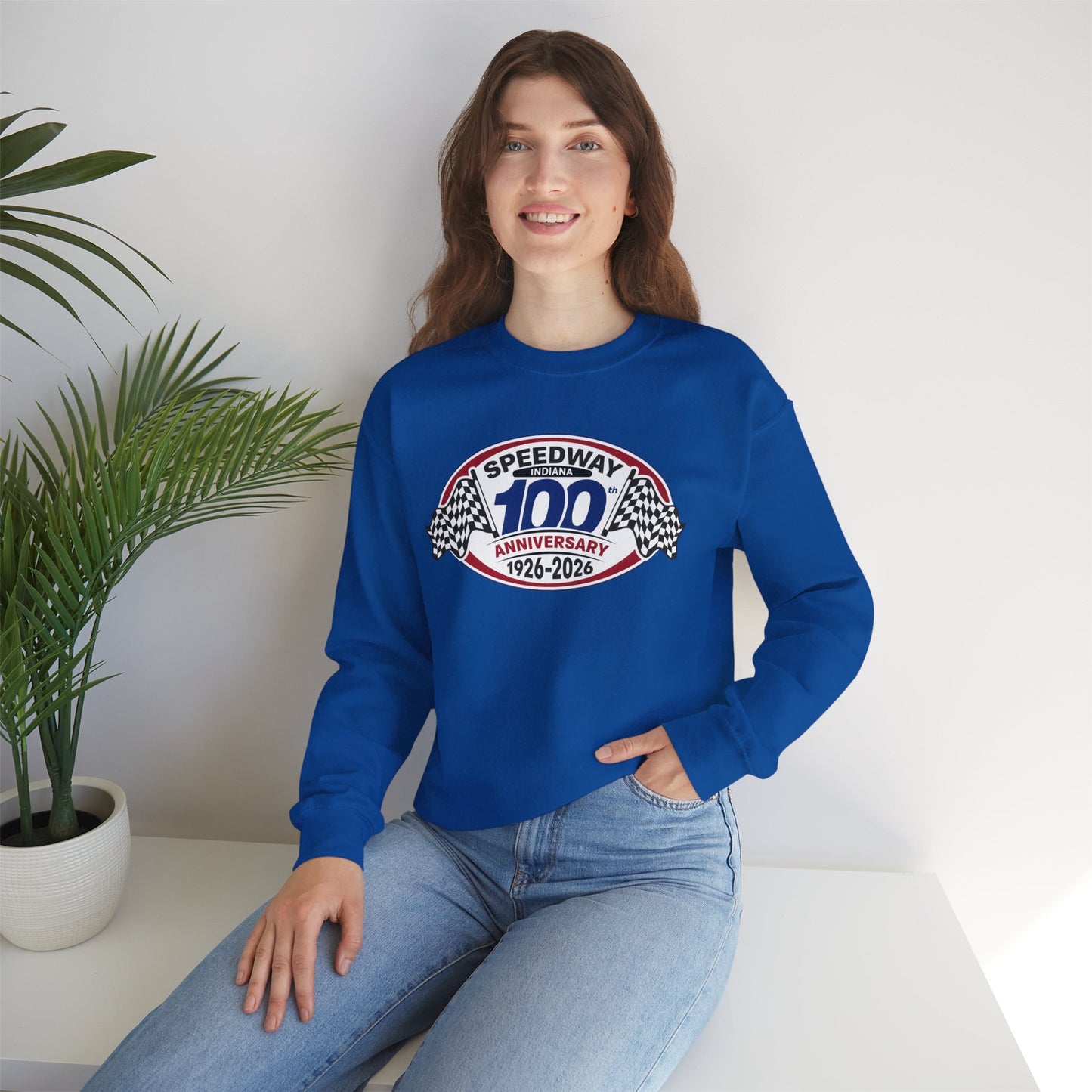 Adult Official Logo Centennial Crewneck Sweatshirt — Speedway '1926–2026'