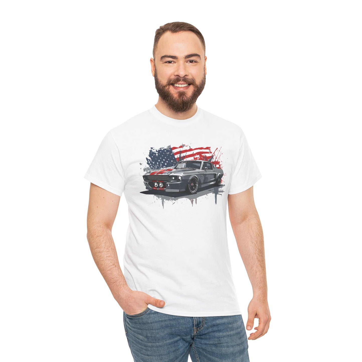Shelby GT500 Eleanor — Vintage Mustang with Flag Graphic