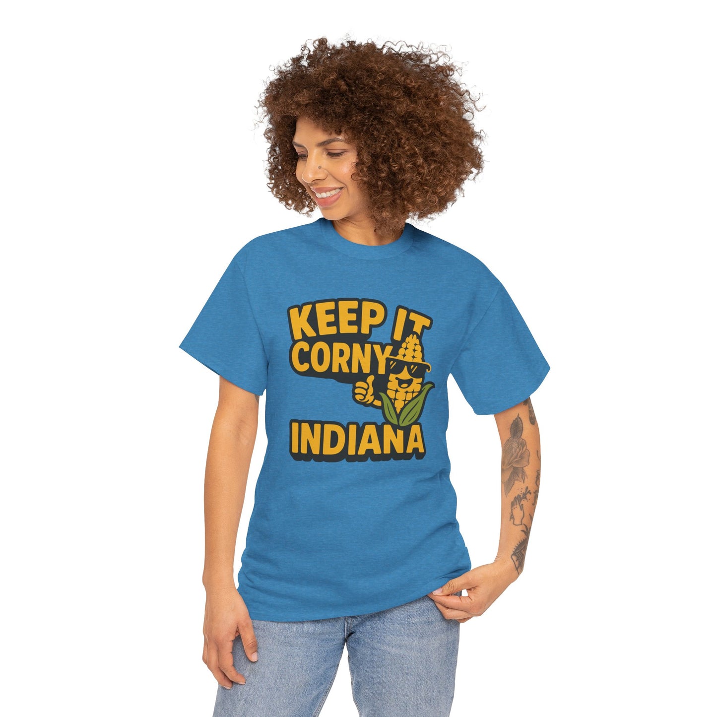 Keep It Corny Indiana T-Shirt — Funny Corn Mascot Tee
