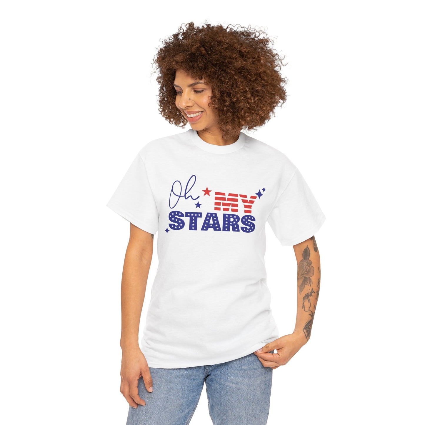 Oh My Stars Patriotic Tee — Fourth of July USA Flag Design
