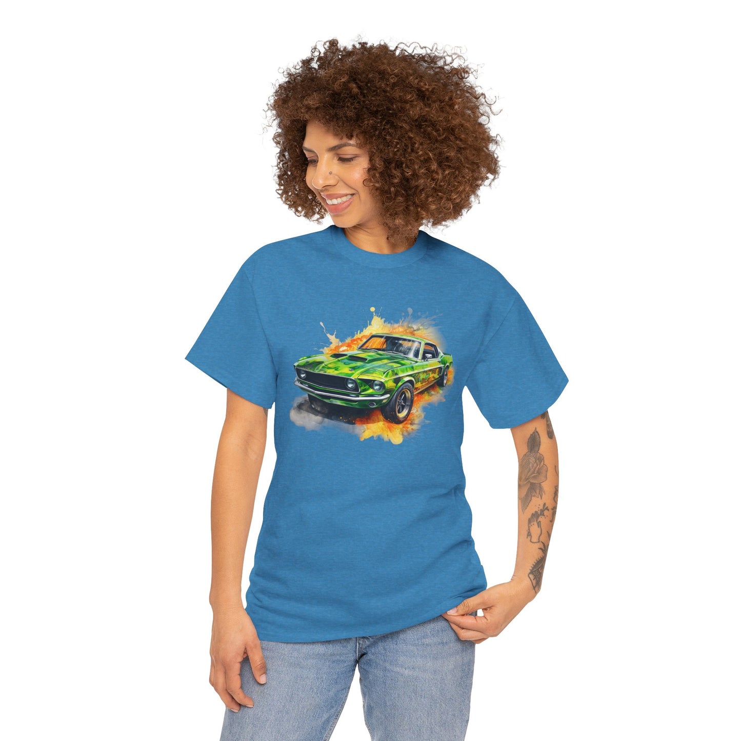Classic Green Mustang Car T‑Shirt — Vintage Mustang Art Tee