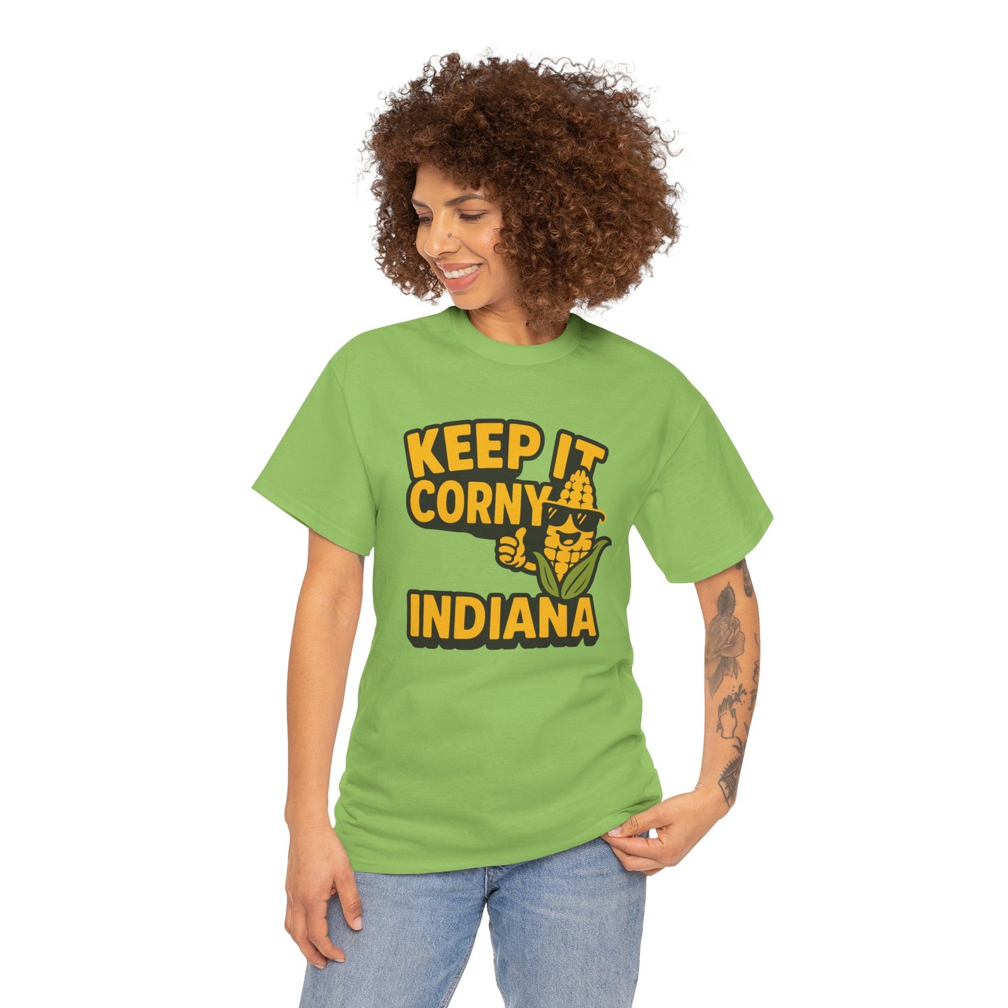 Keep It Corny Indiana T-Shirt — Funny Corn Mascot Tee