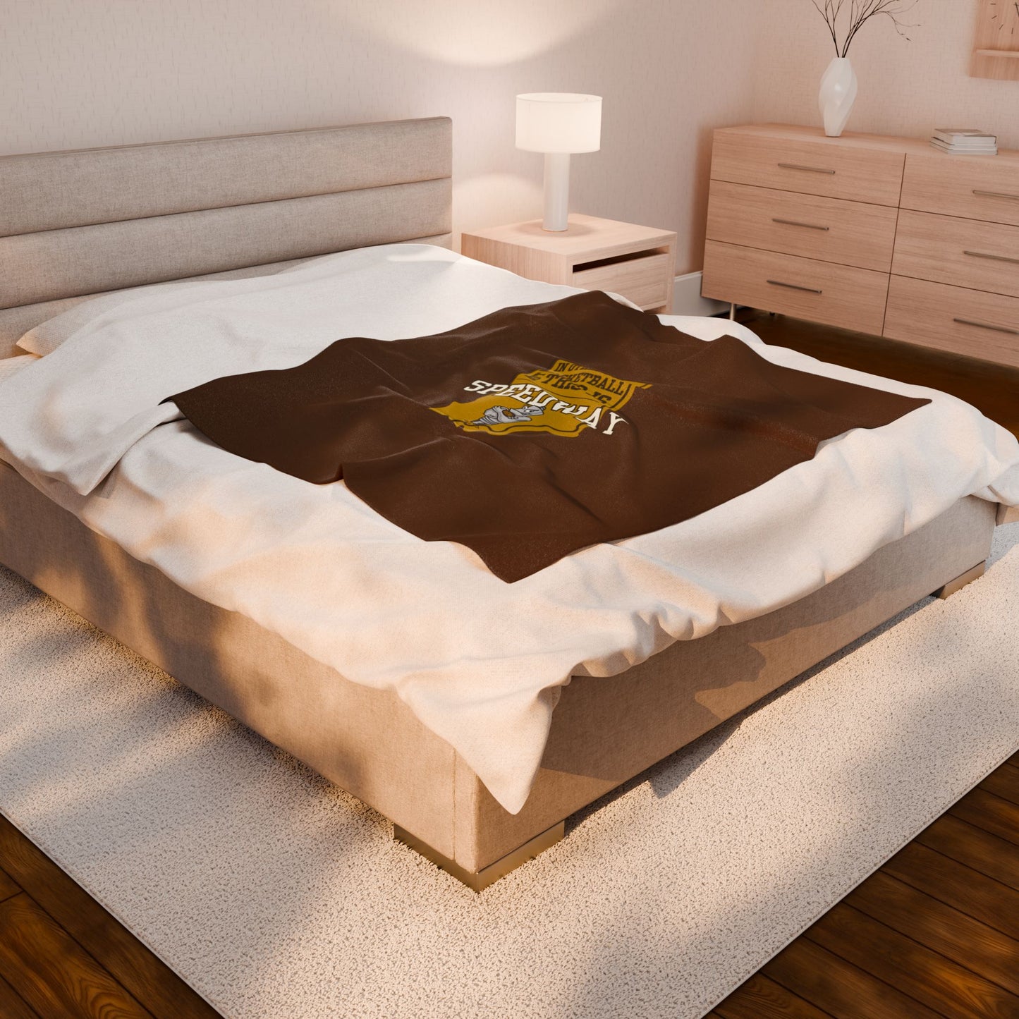 Velveteen Plush Bleacher Blanket - Speedway Sparkplugs