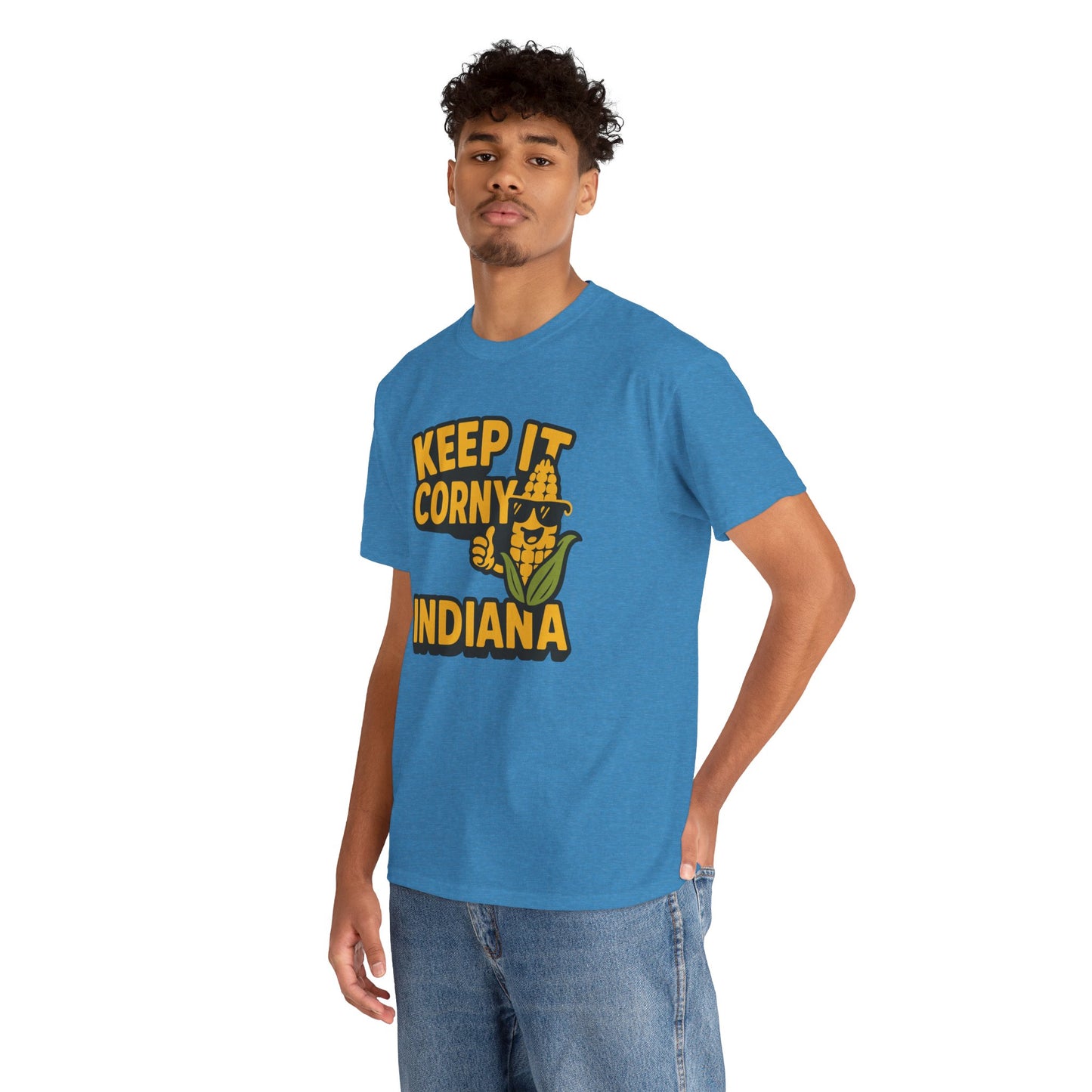 Keep It Corny Indiana T-Shirt — Funny Corn Mascot Tee