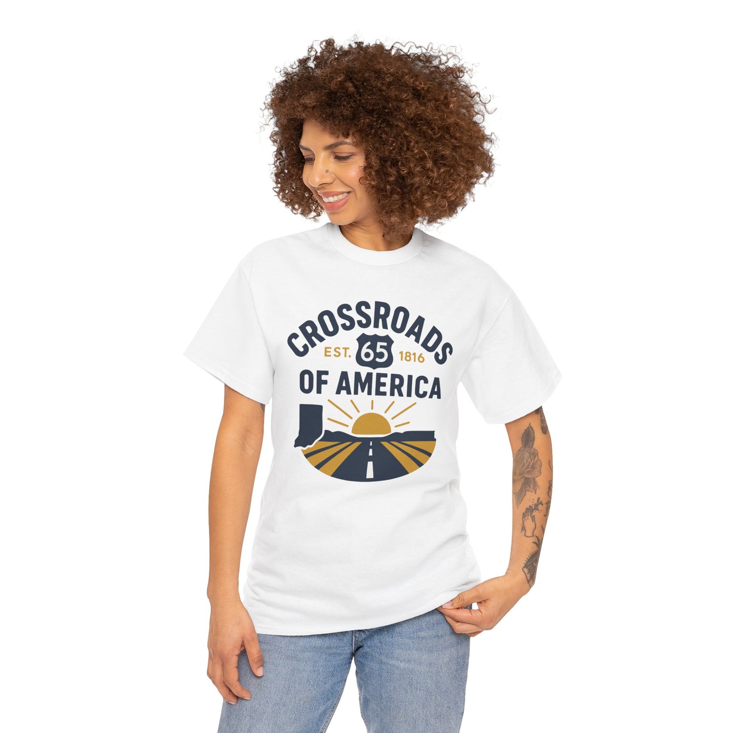 Crossroads of America Tee — Route 65 Vintage Roadtrip T‑Shirt