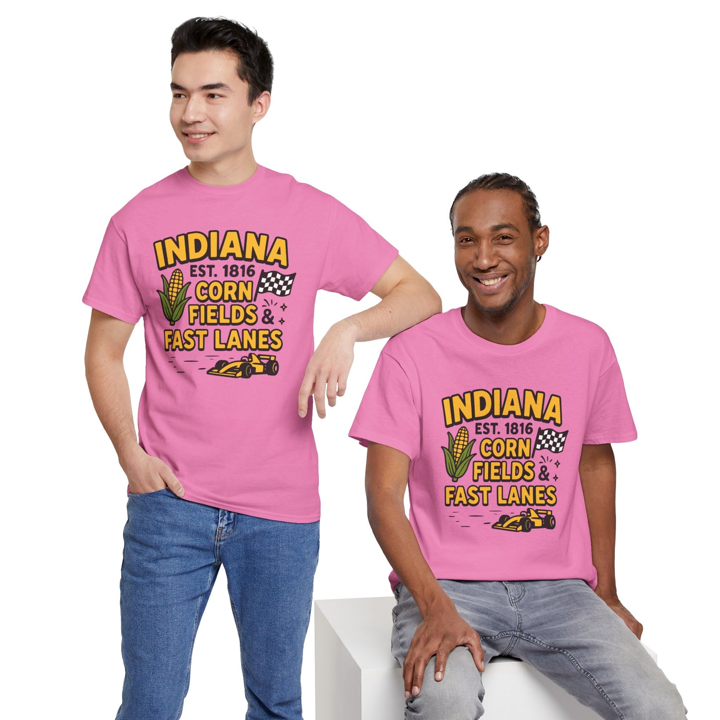 Indiana Corn Fields & Fast Lanes T-Shirt — Indy Racing & Midwestern Pride Tee