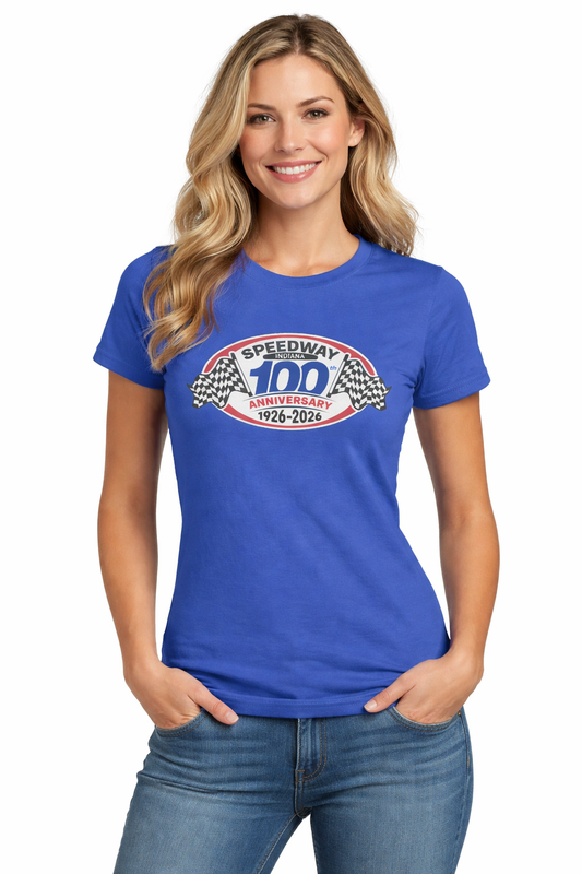 Ladies Official Logo Centennial T-Shirt — Speedway '1926–2026'