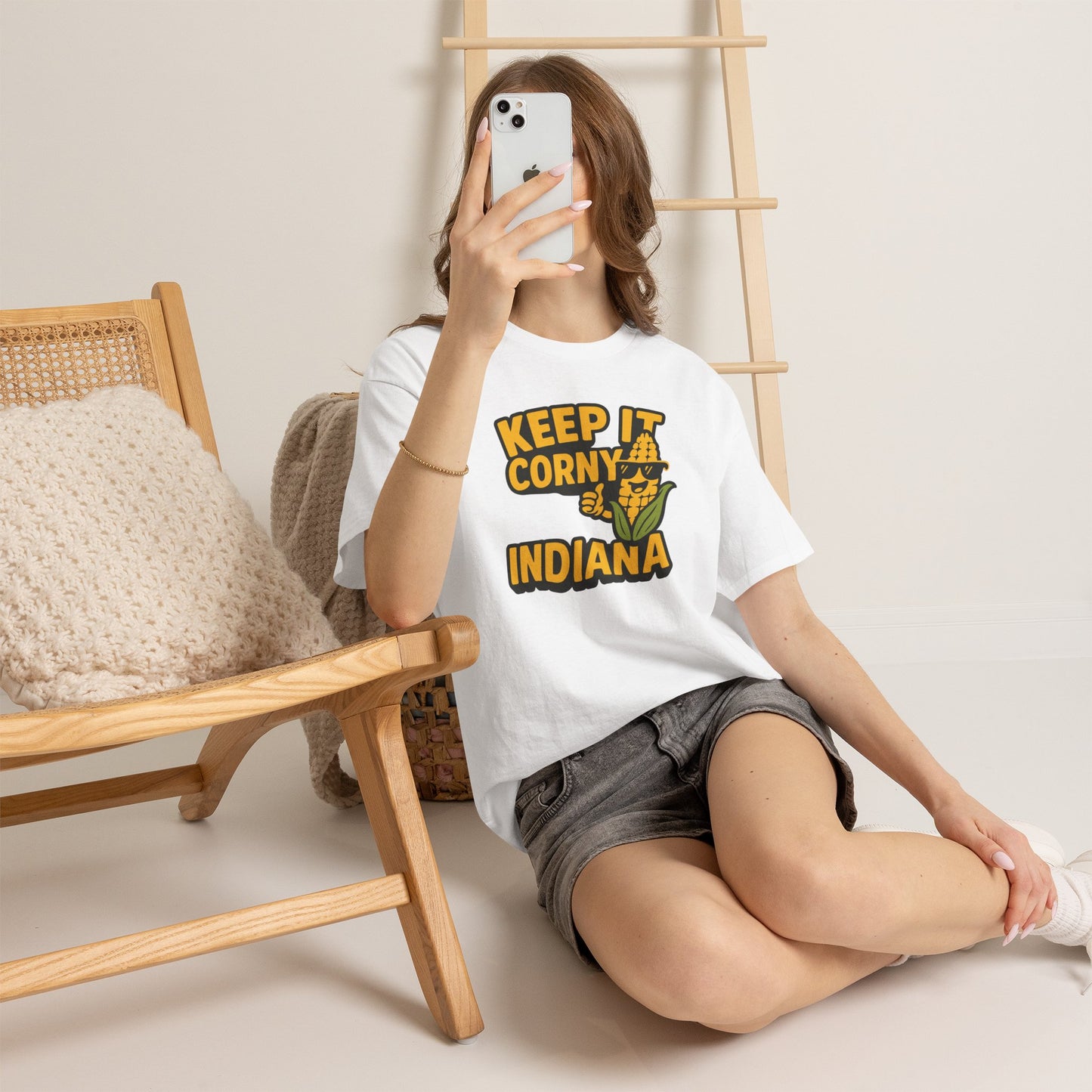 Keep It Corny Indiana T-Shirt — Funny Corn Mascot Tee