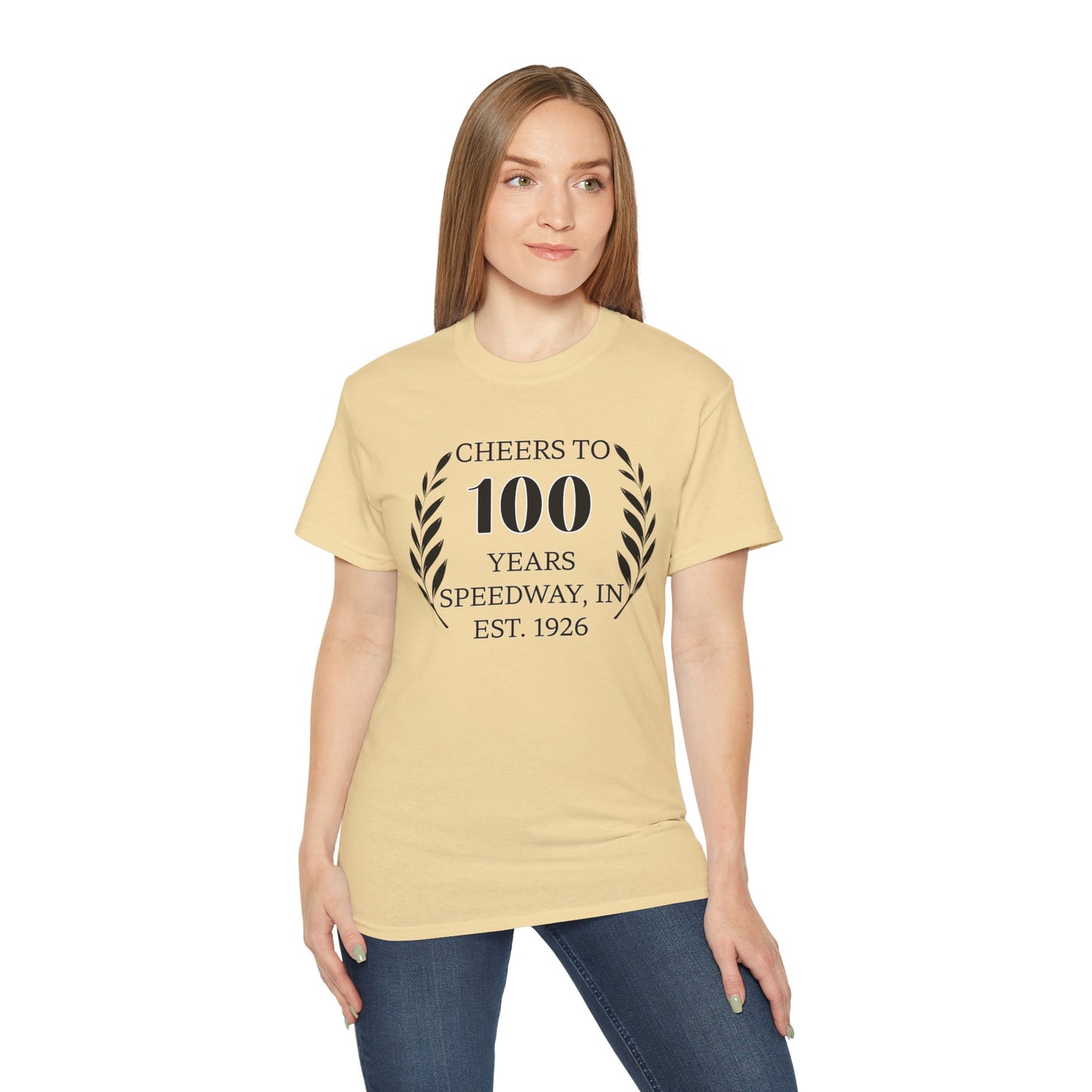 Adult 100th Anniversary - Speedway Cheers Tee
