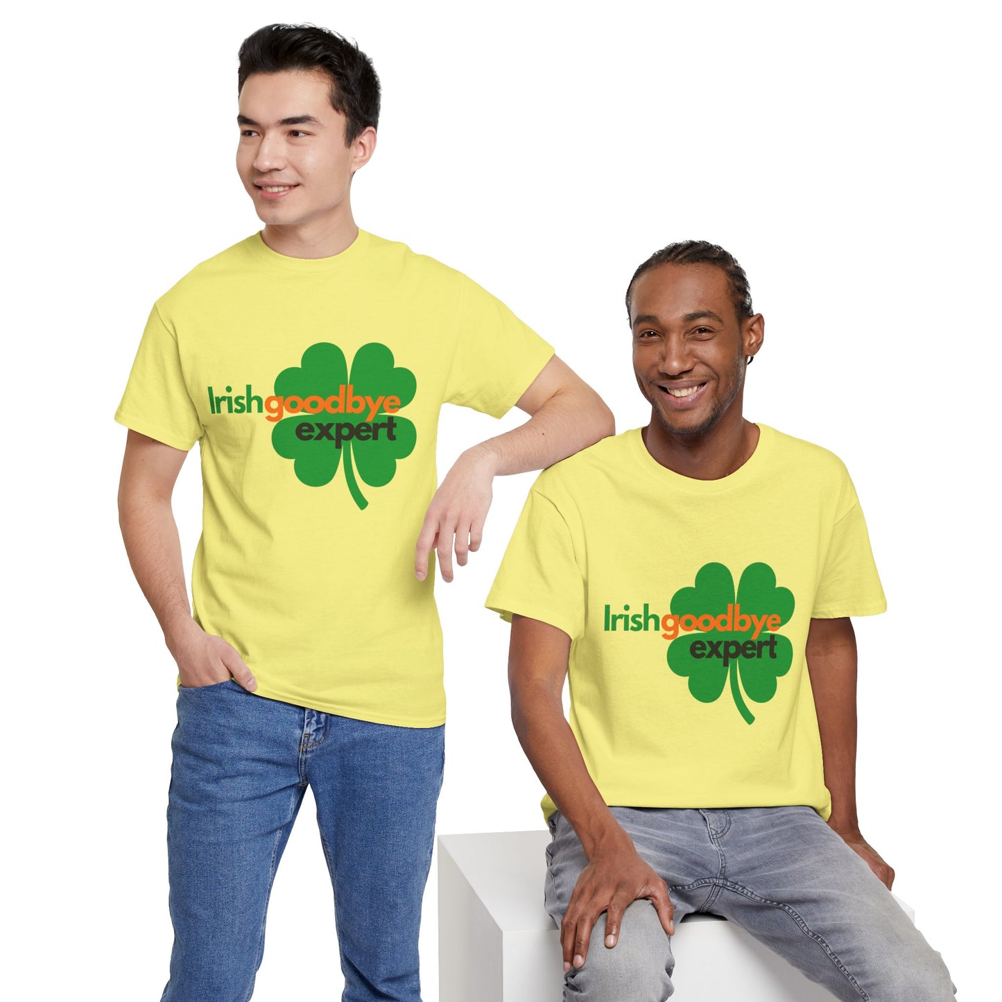 Adult St. Patrick's Day Tee — "Irish Goodbye Expert" Shamrock T-Shirt