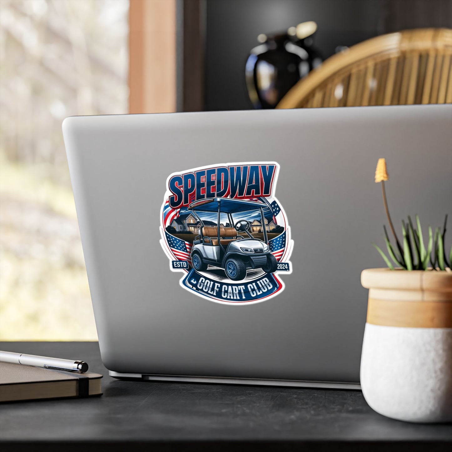 Speedway Golf Cart Club Vinyl Sticker