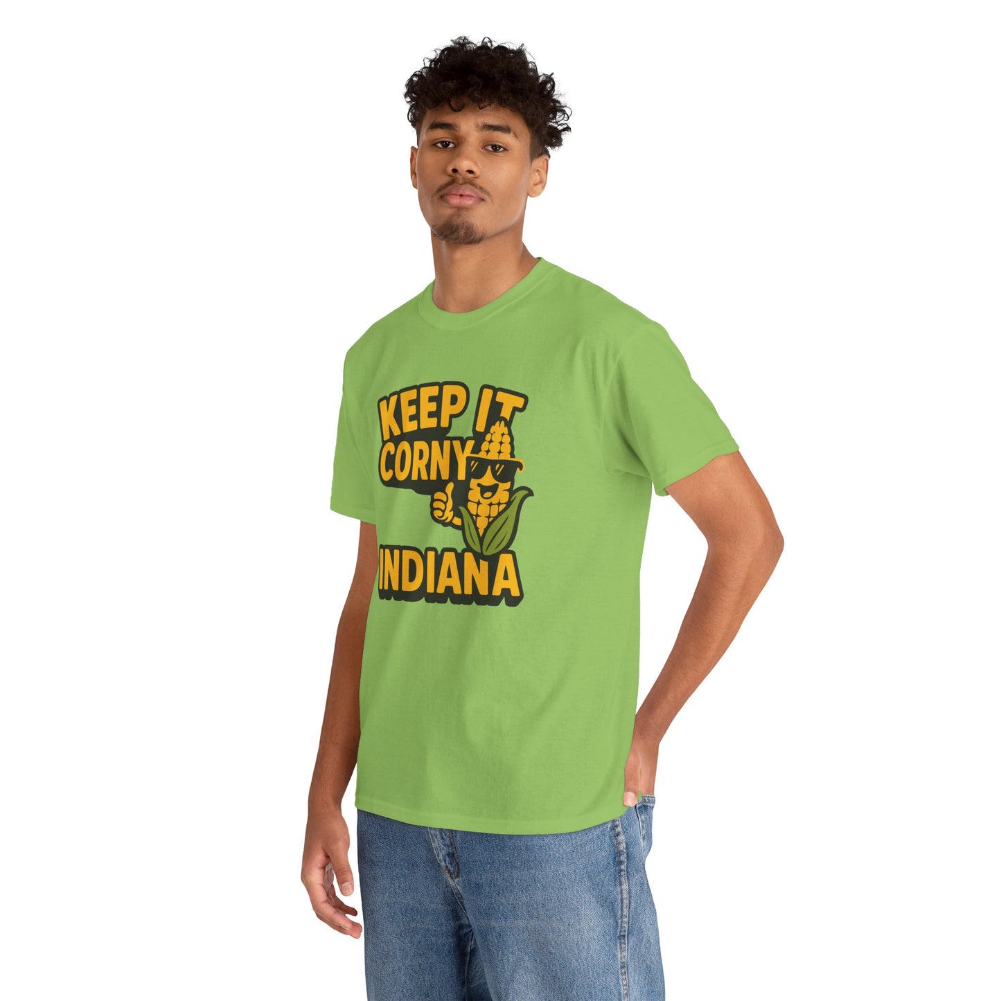 Keep It Corny Indiana T-Shirt — Funny Corn Mascot Tee