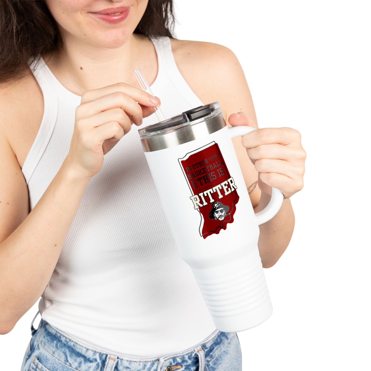 Custom Insulated Travel Mug - Ritter Basketball