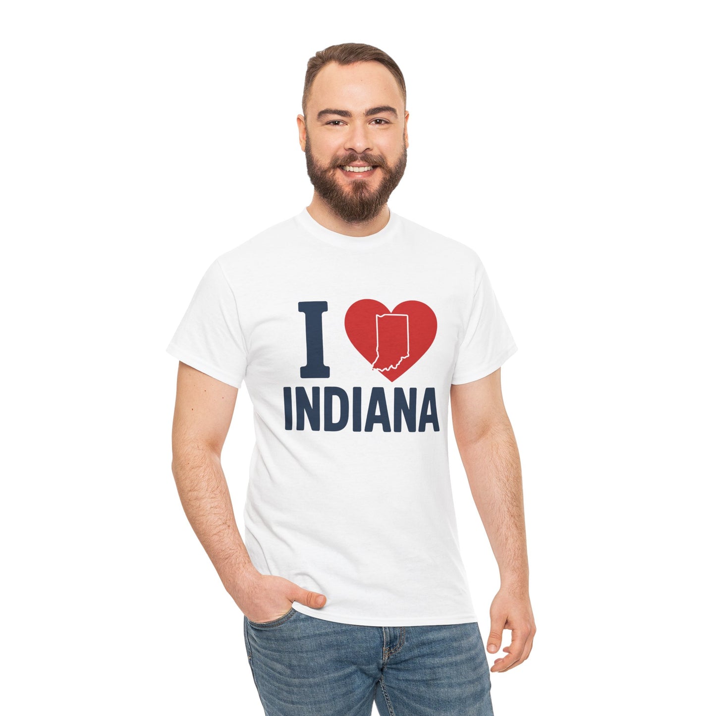 I Heart Indiana T-Shirt — State Pride Tee with Heart & Indiana Outline