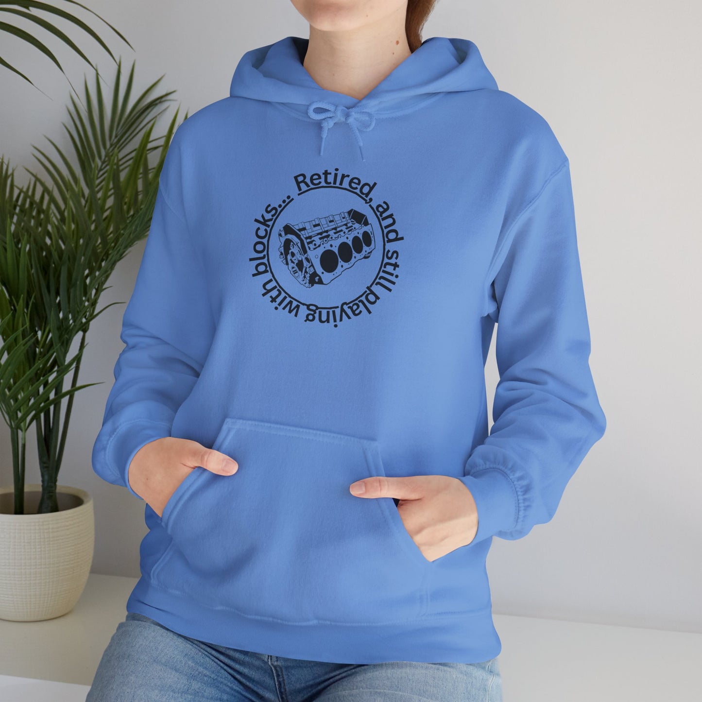 Adult Retired and Still Playing with Blocks Hoodie