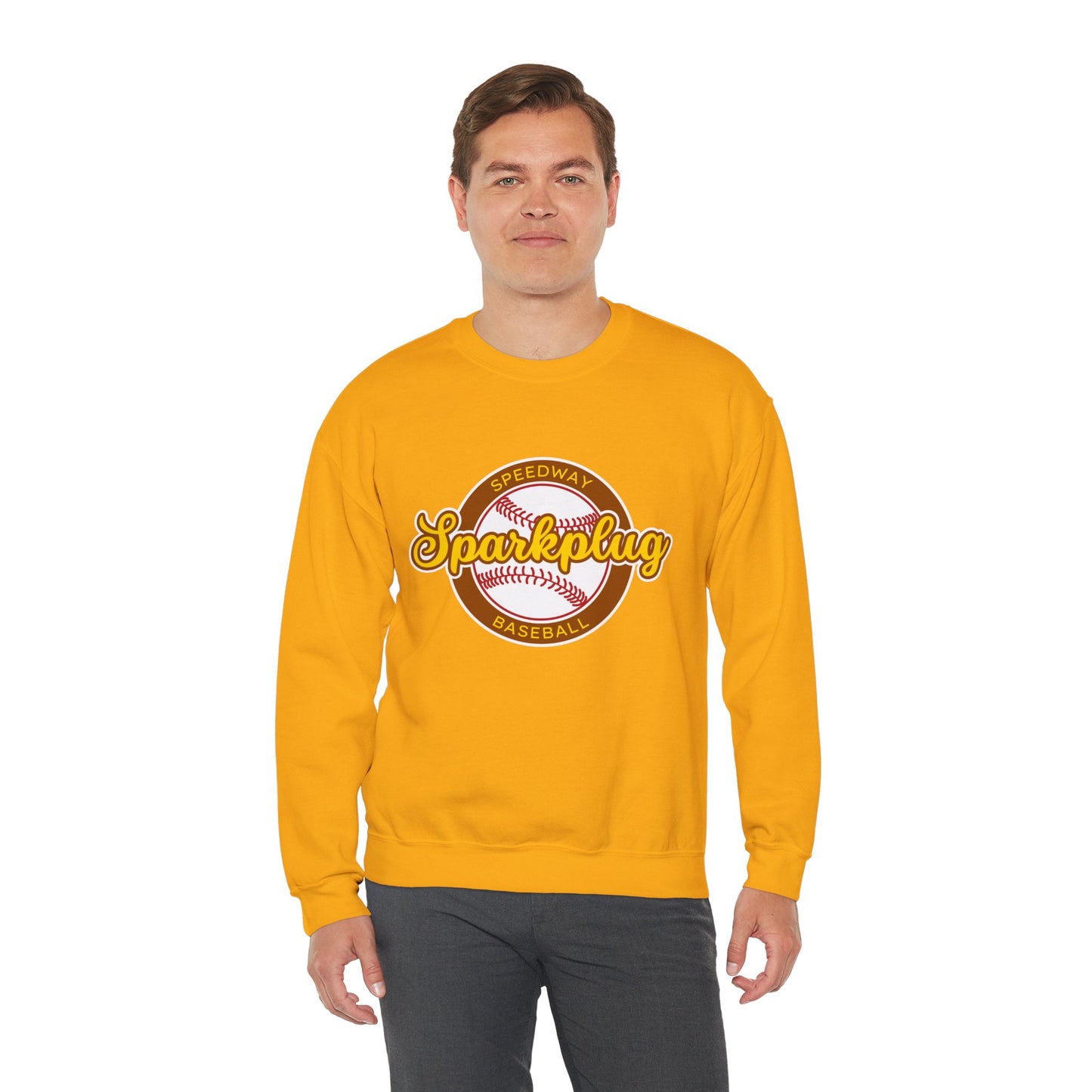 Adult Sparkplug Baseball Crewneck Sweatshirt — Vintage-Inspired Team Pullover