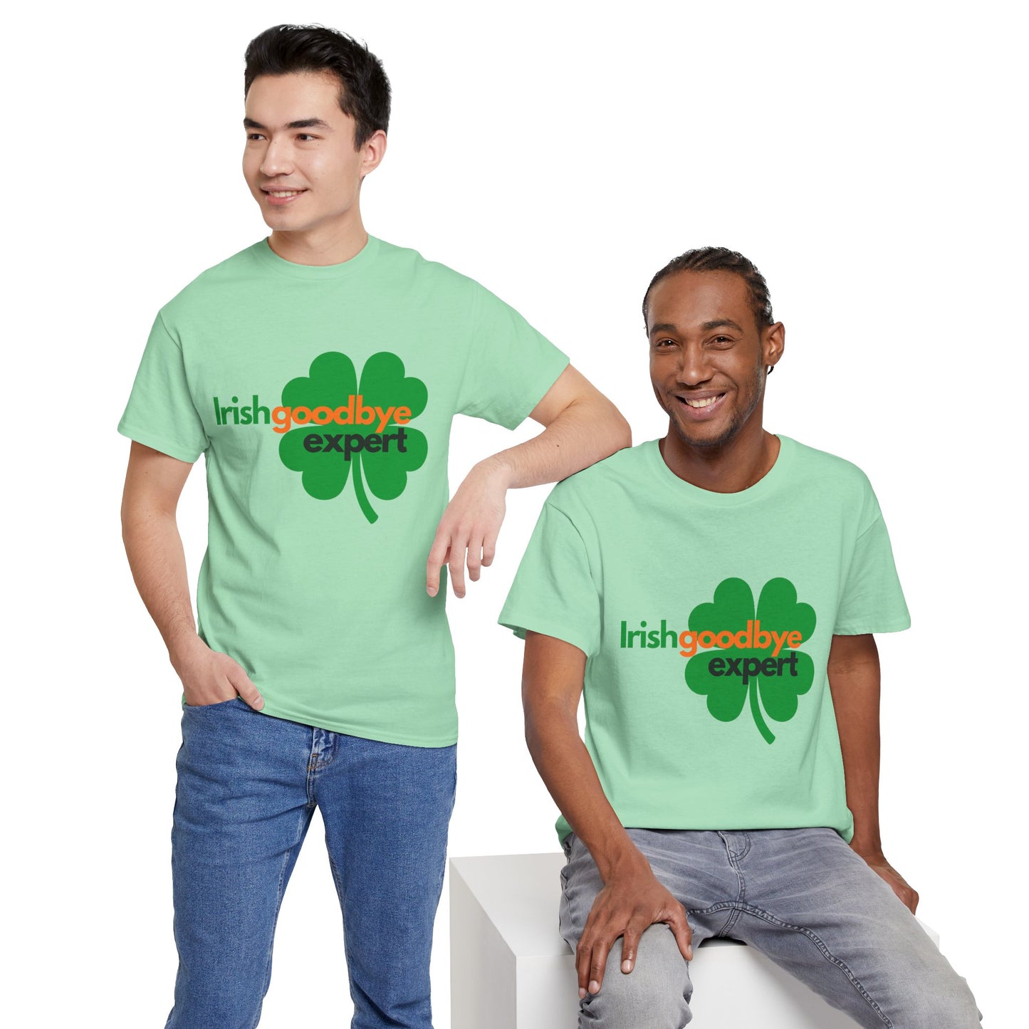 Adult St. Patrick's Day Tee — "Irish Goodbye Expert" Shamrock T-Shirt