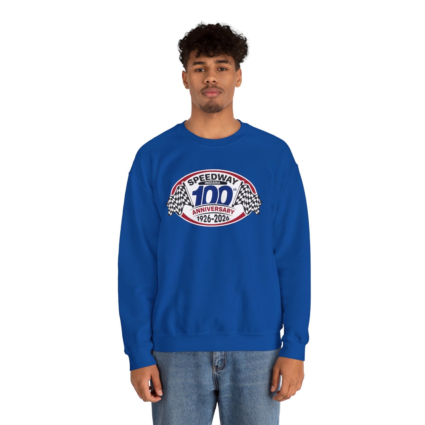 Adult Official Logo Centennial Crewneck Sweatshirt — Speedway '1926–2026'