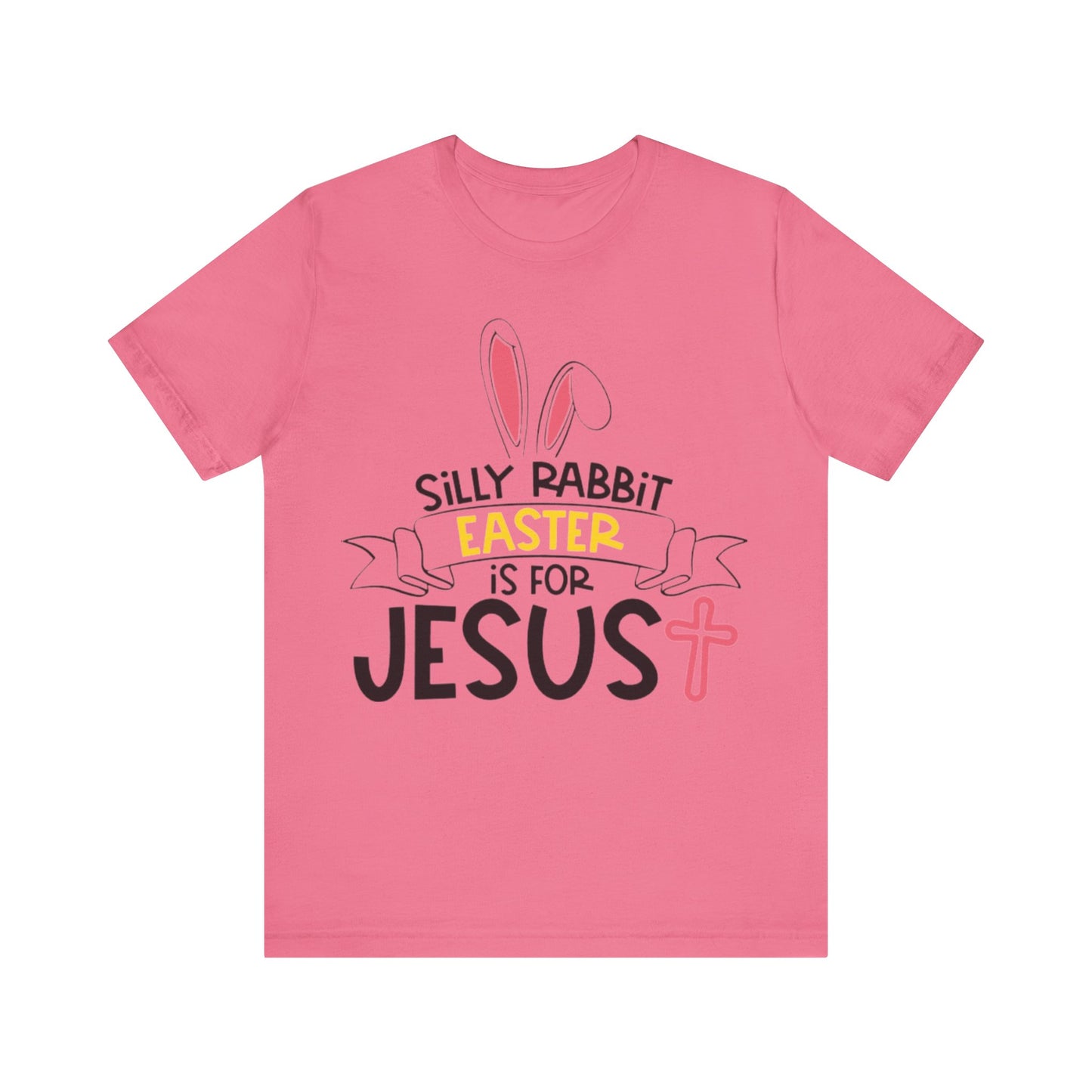 Adult Short Sleeve Tee - Jesus, Easter Rabbit