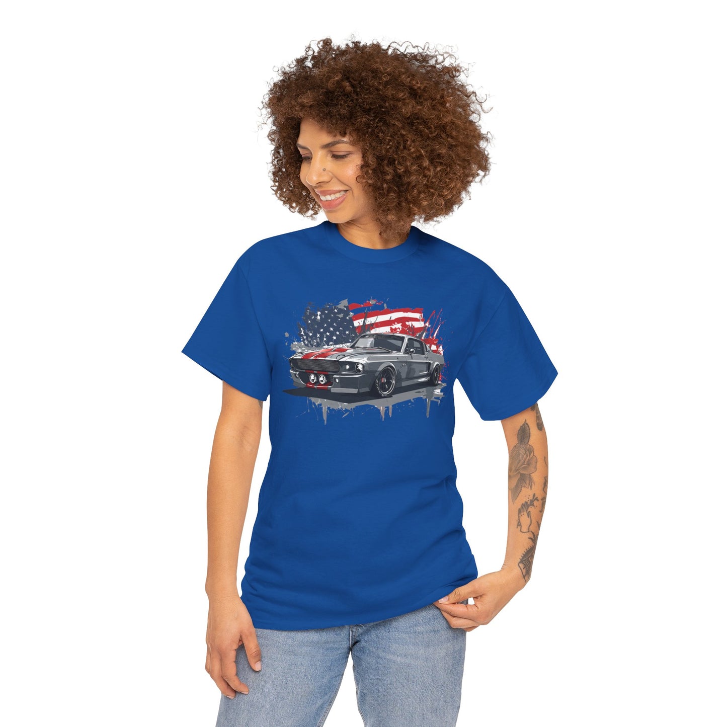 Shelby GT500 Eleanor — Vintage Mustang with Flag Graphic
