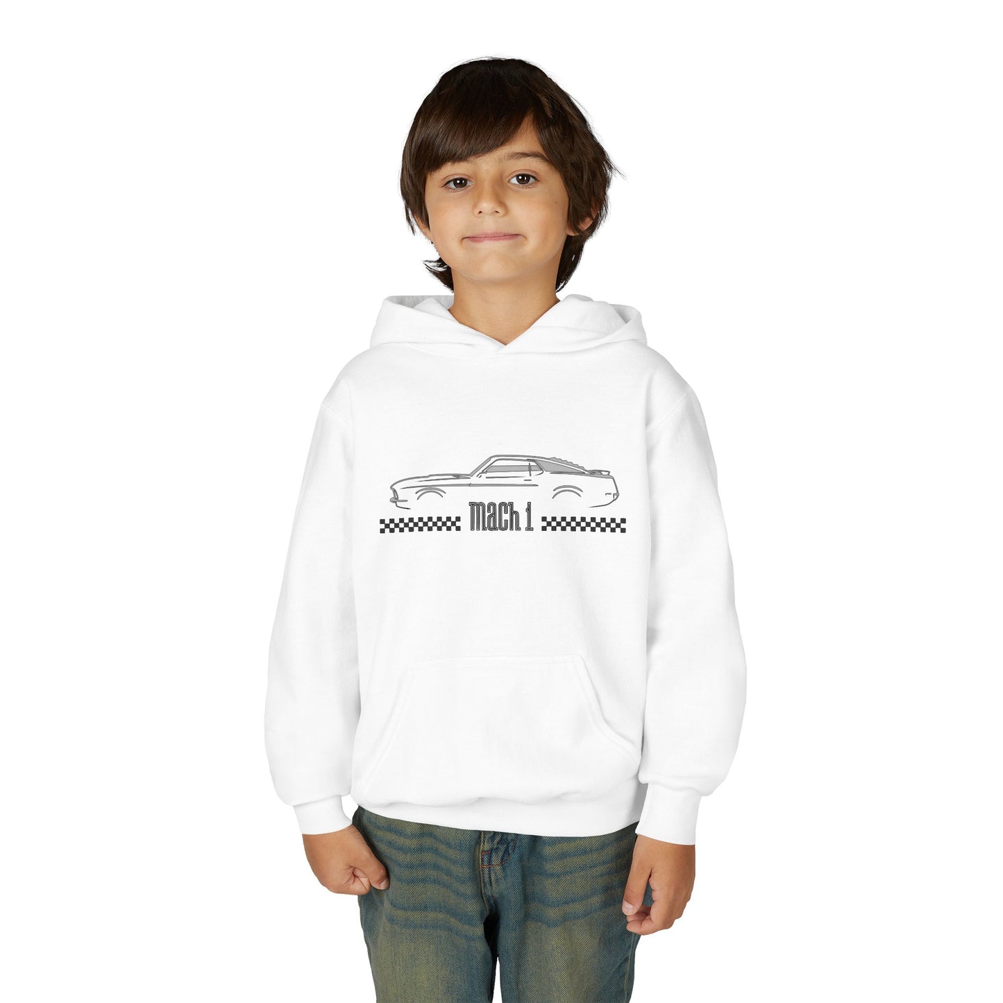 Youth Mustang Mach 1 Hoodie – Classic Vintage Car Pullover