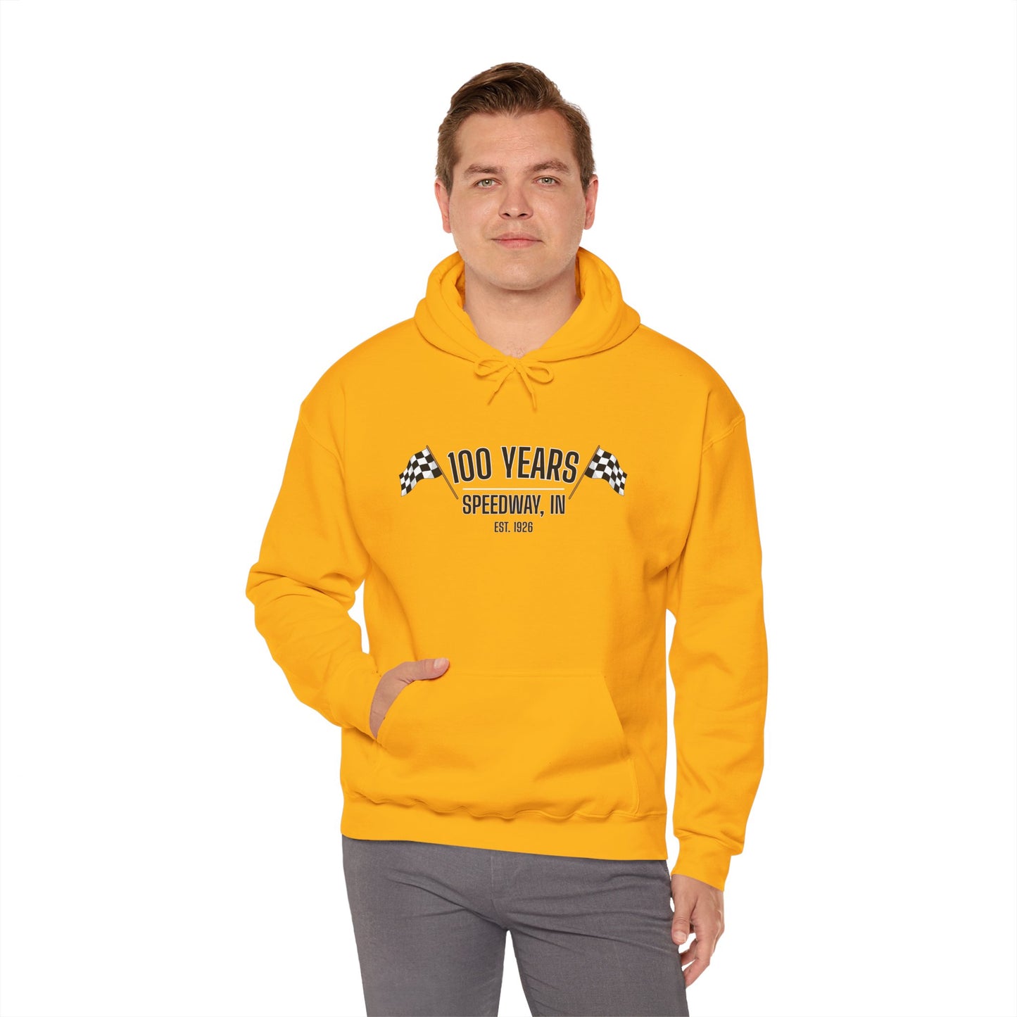 Adult 100th Anniversary - Speedway Flag Hoodie