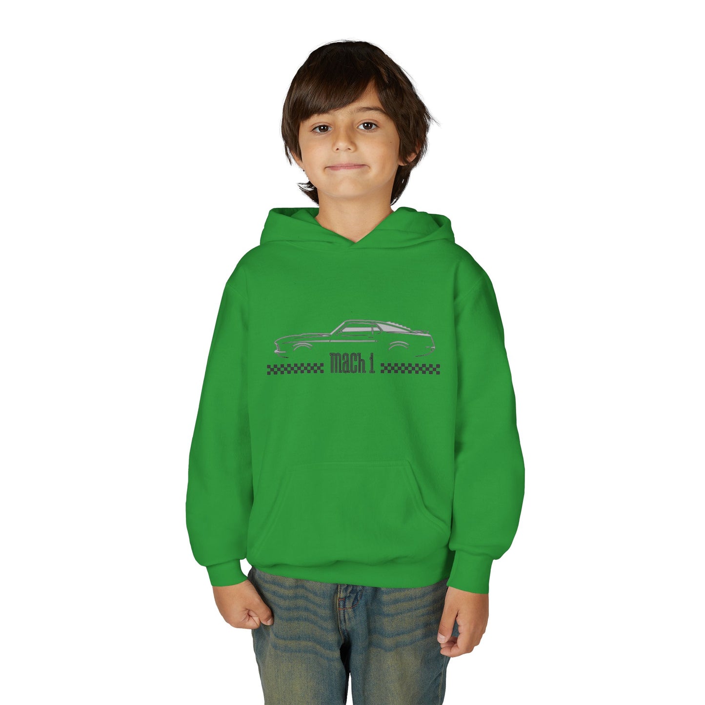 Youth Mustang Mach 1 Hoodie – Classic Vintage Car Pullover