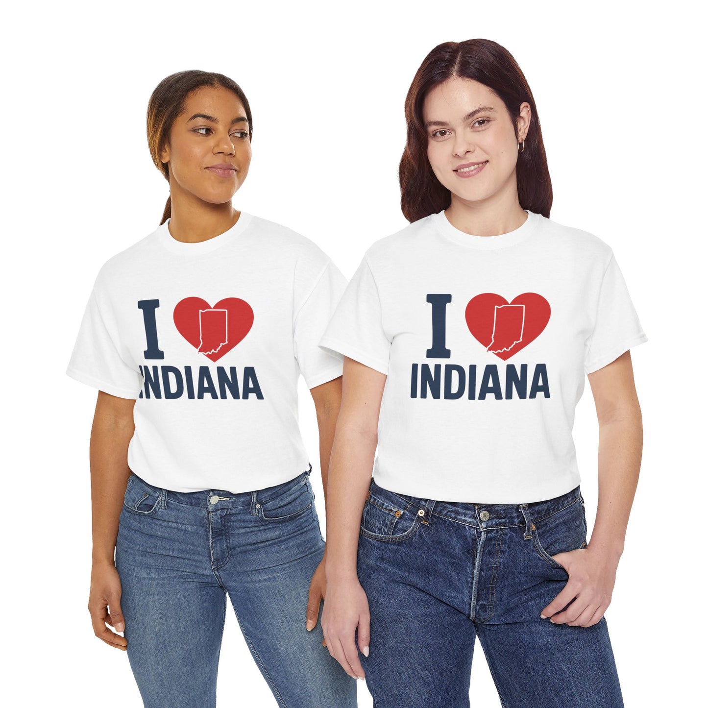 I Heart Indiana T-Shirt — State Pride Tee with Heart & Indiana Outline