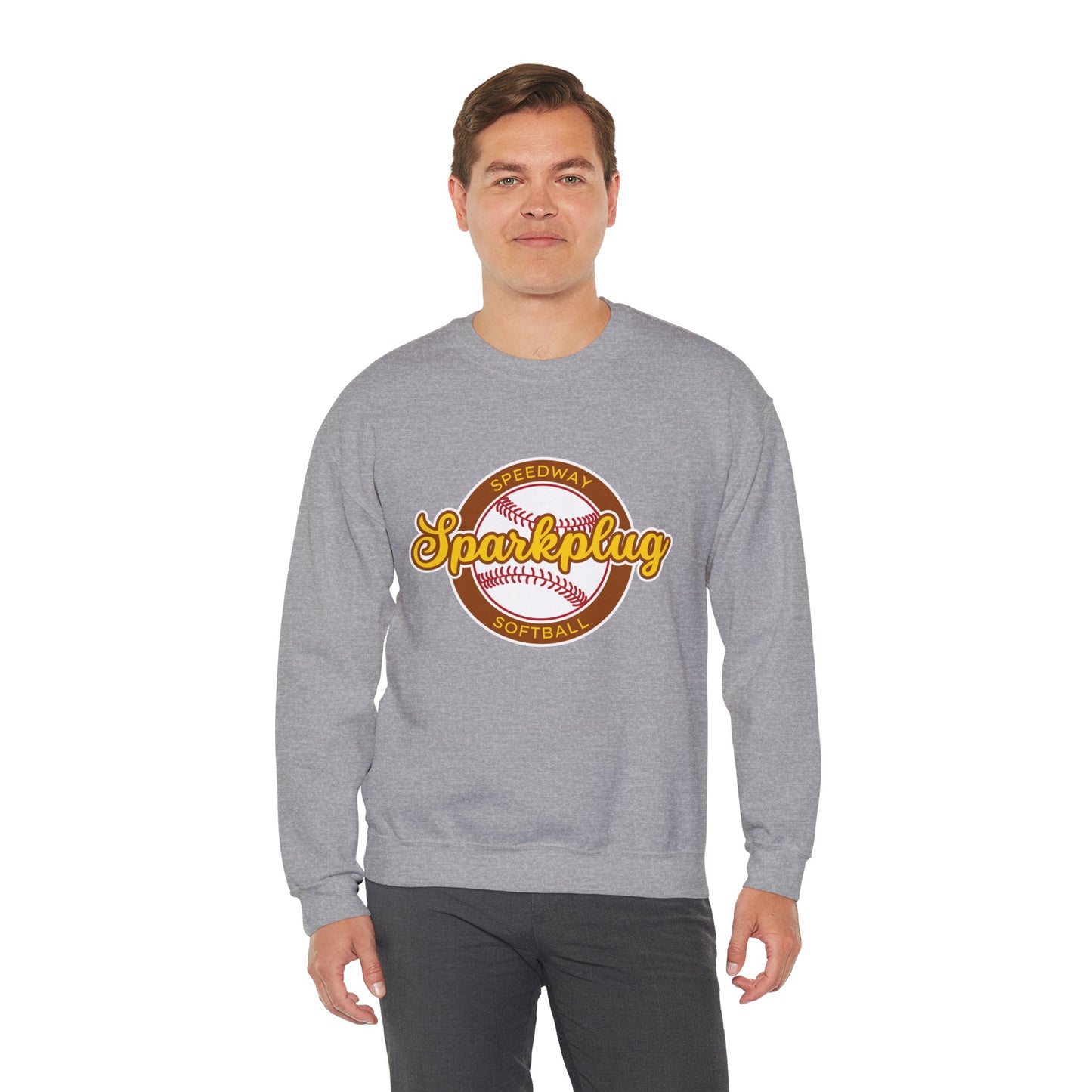 Adult Sparkplug Softball Crewneck Sweatshirt — Vintage-Inspired Team Pullover