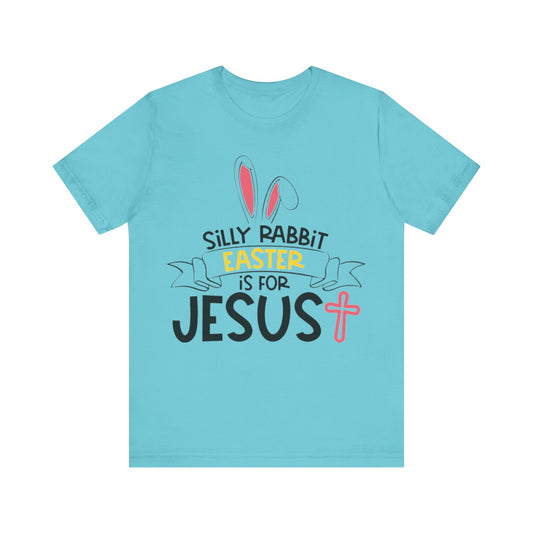 Adult Short Sleeve Tee - Jesus, Easter Rabbit