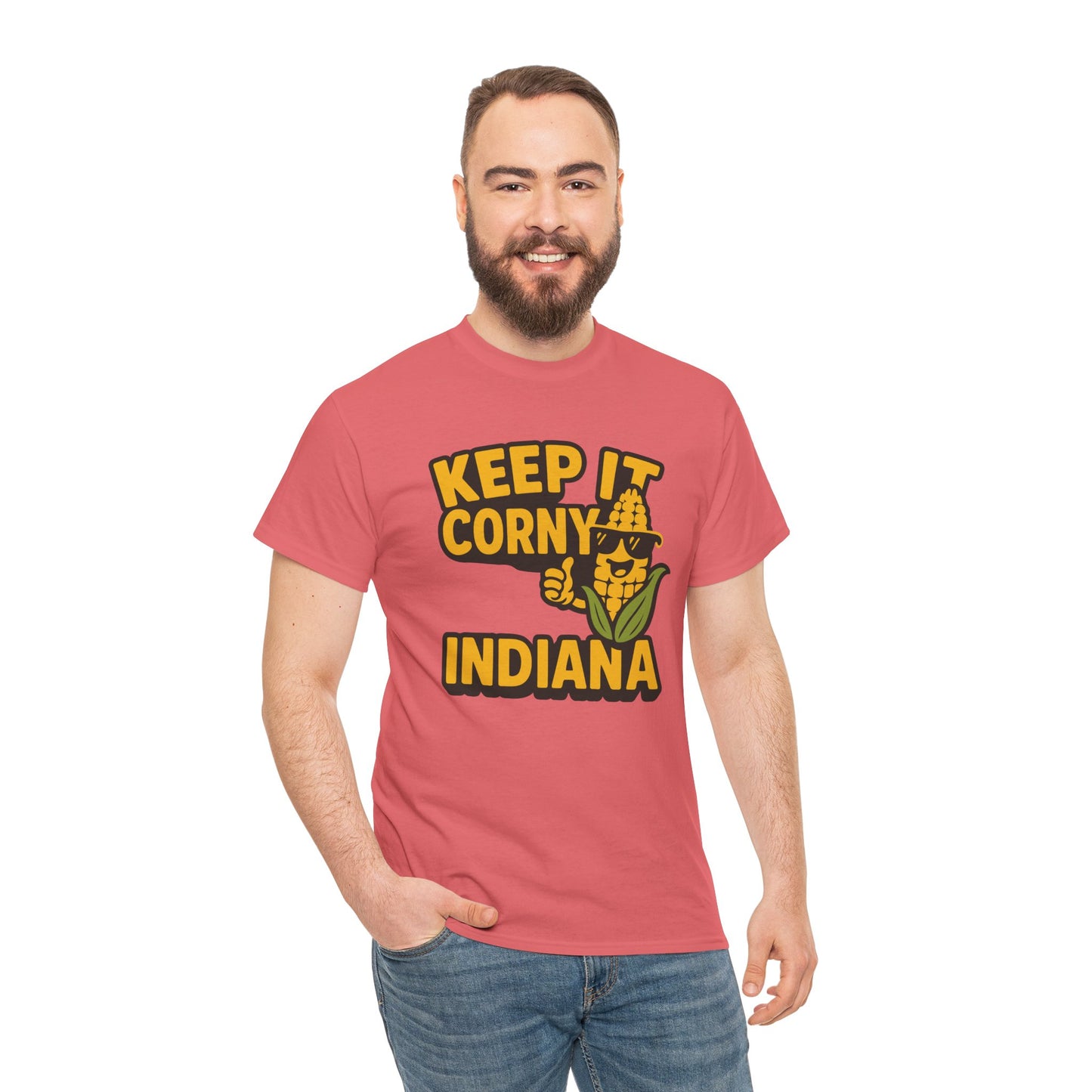 Keep It Corny Indiana T-Shirt — Funny Corn Mascot Tee