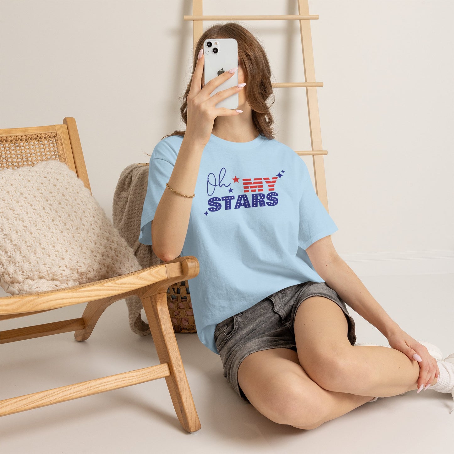 Oh My Stars Patriotic Tee — Fourth of July USA Flag Design