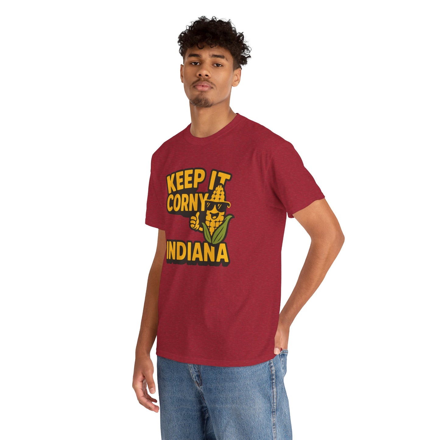 Keep It Corny Indiana T-Shirt — Funny Corn Mascot Tee