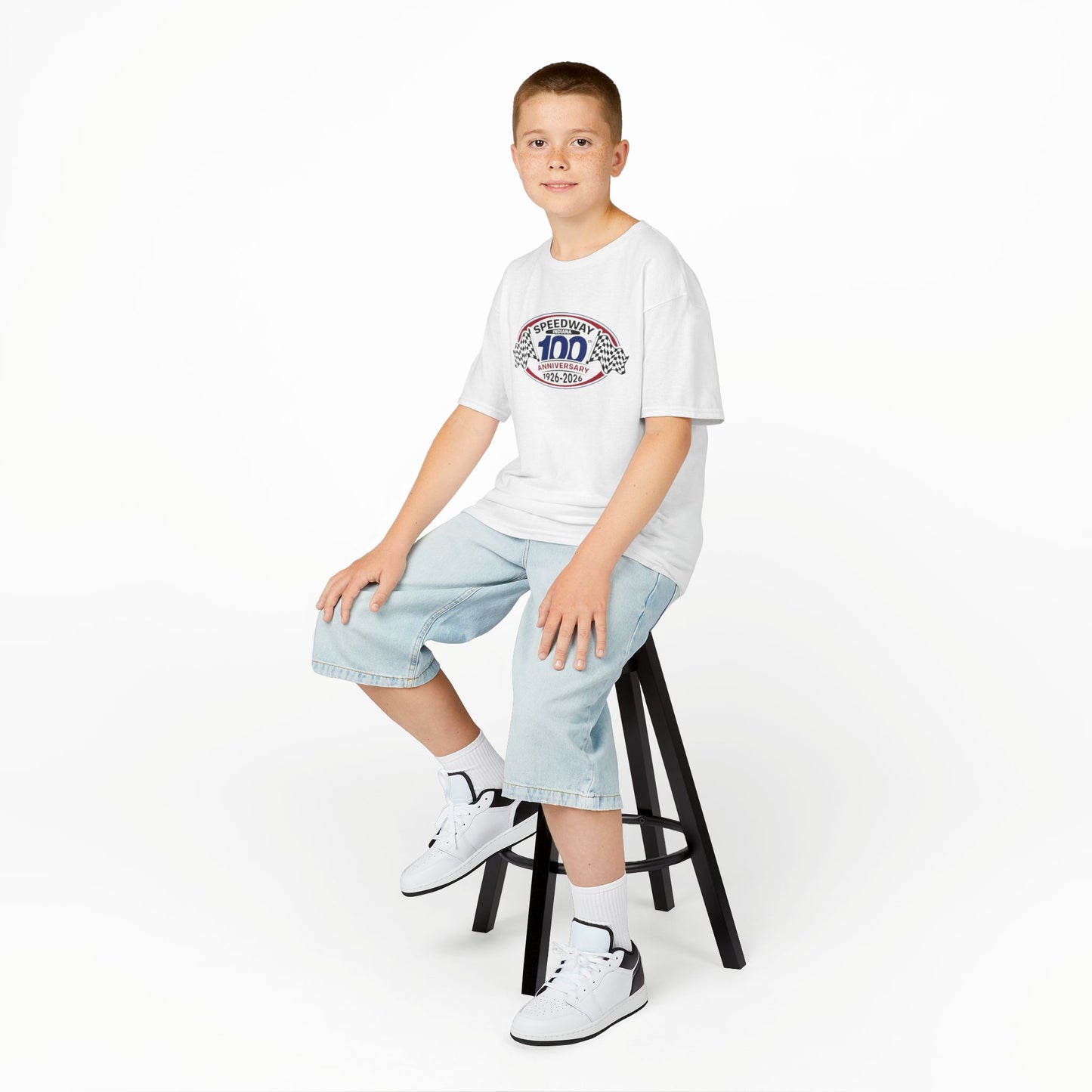 Youth Official Logo Centennial T-Shirt — Speedway '1926–2026'